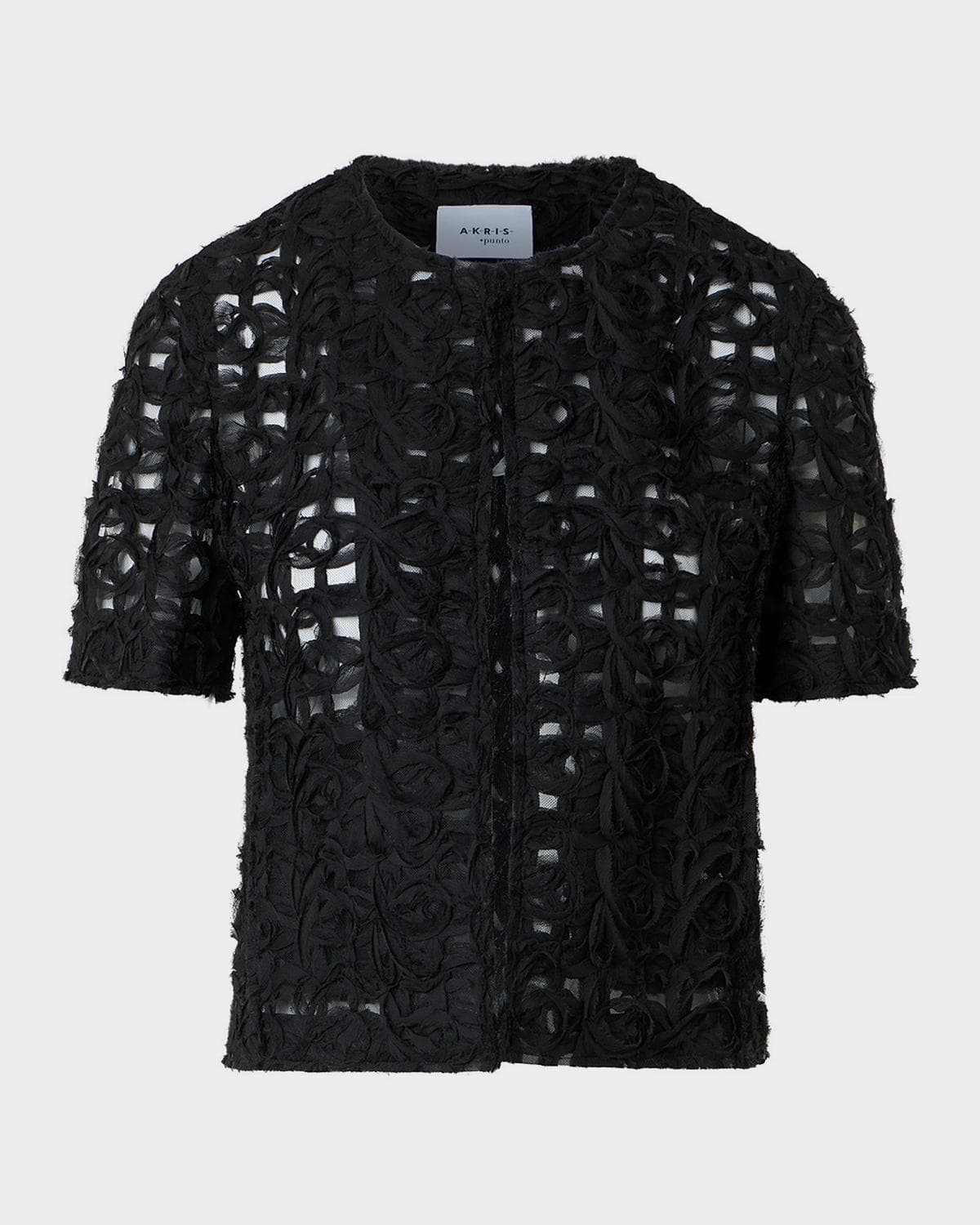 Akris punto 3D Embroidered Mesh Short Jacket