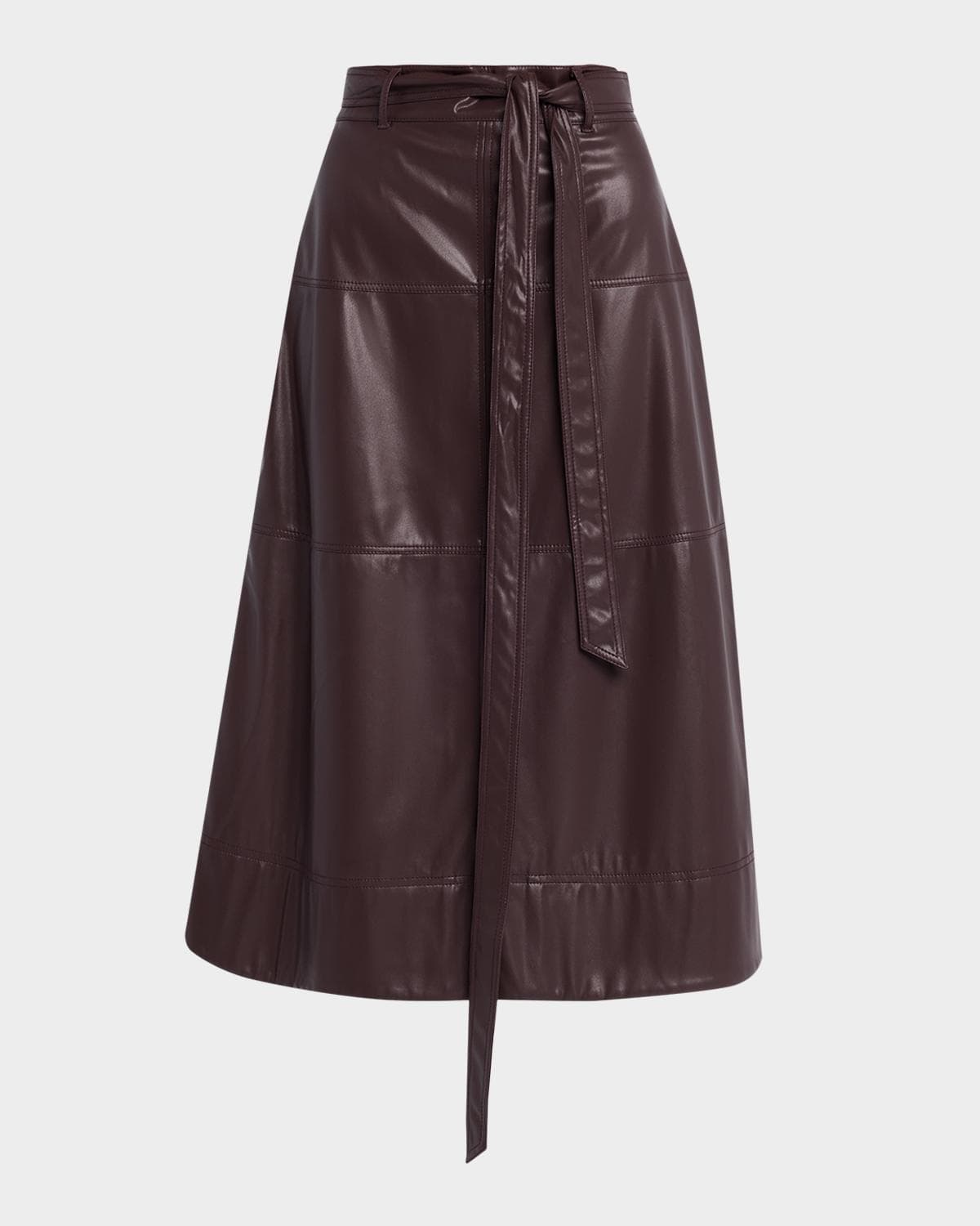 Tanya Taylor Hudley Vegan Leather Midi Skirt · 8