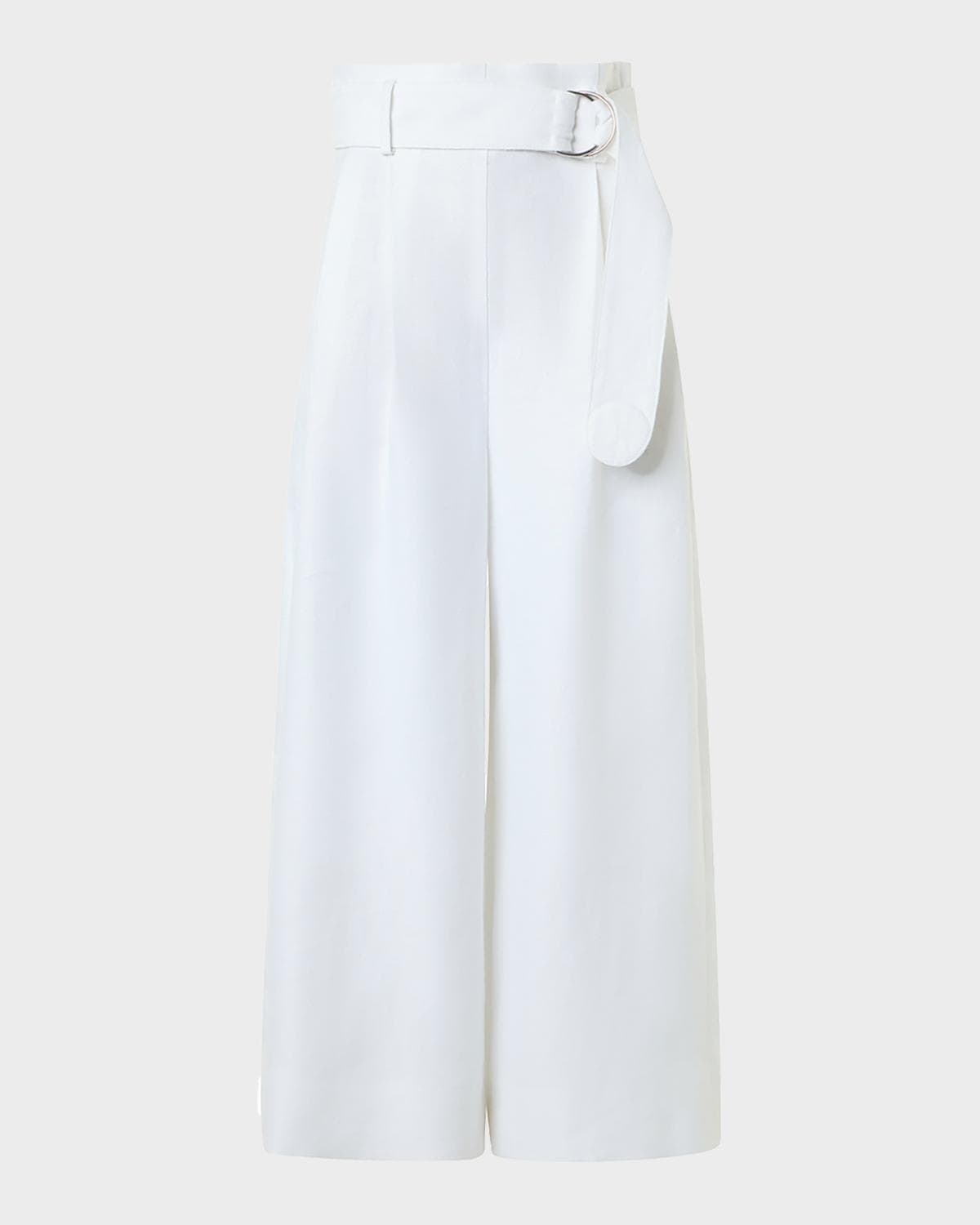 Akris punto Fiorella Linen Wide-Leg Culotte Pants · 4