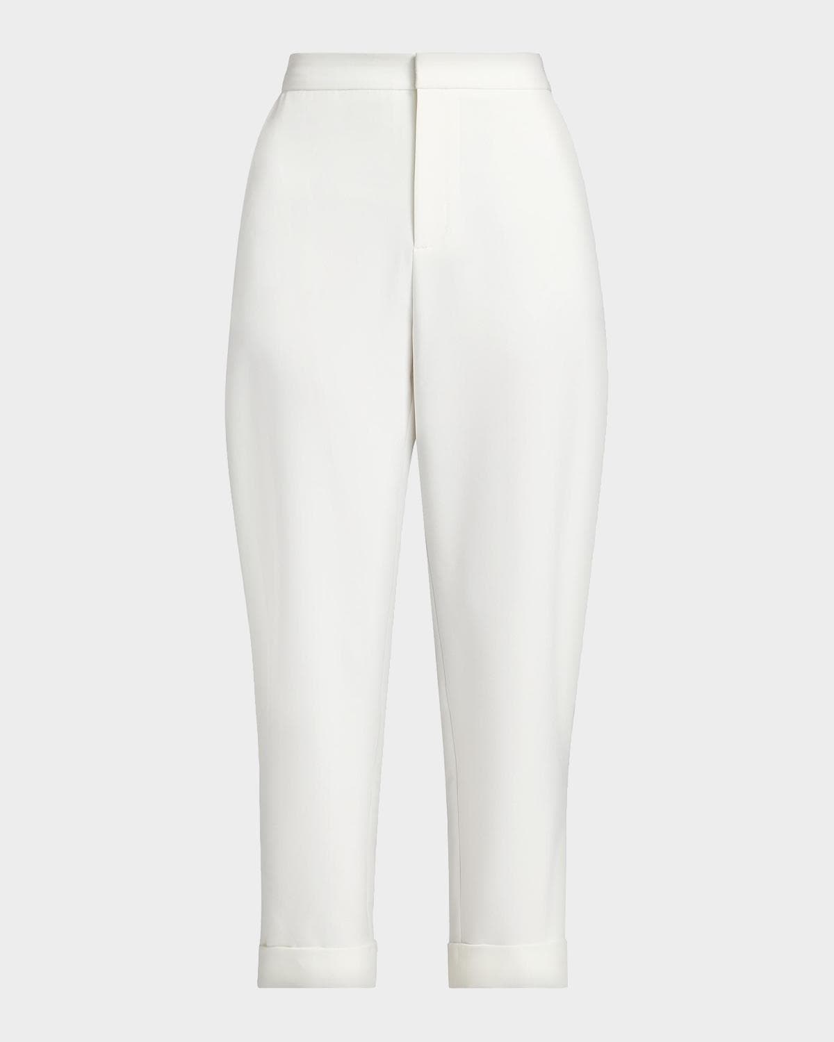 LAPOINTE Matte Crepe Silt Tapered-Leg Crop Pants
