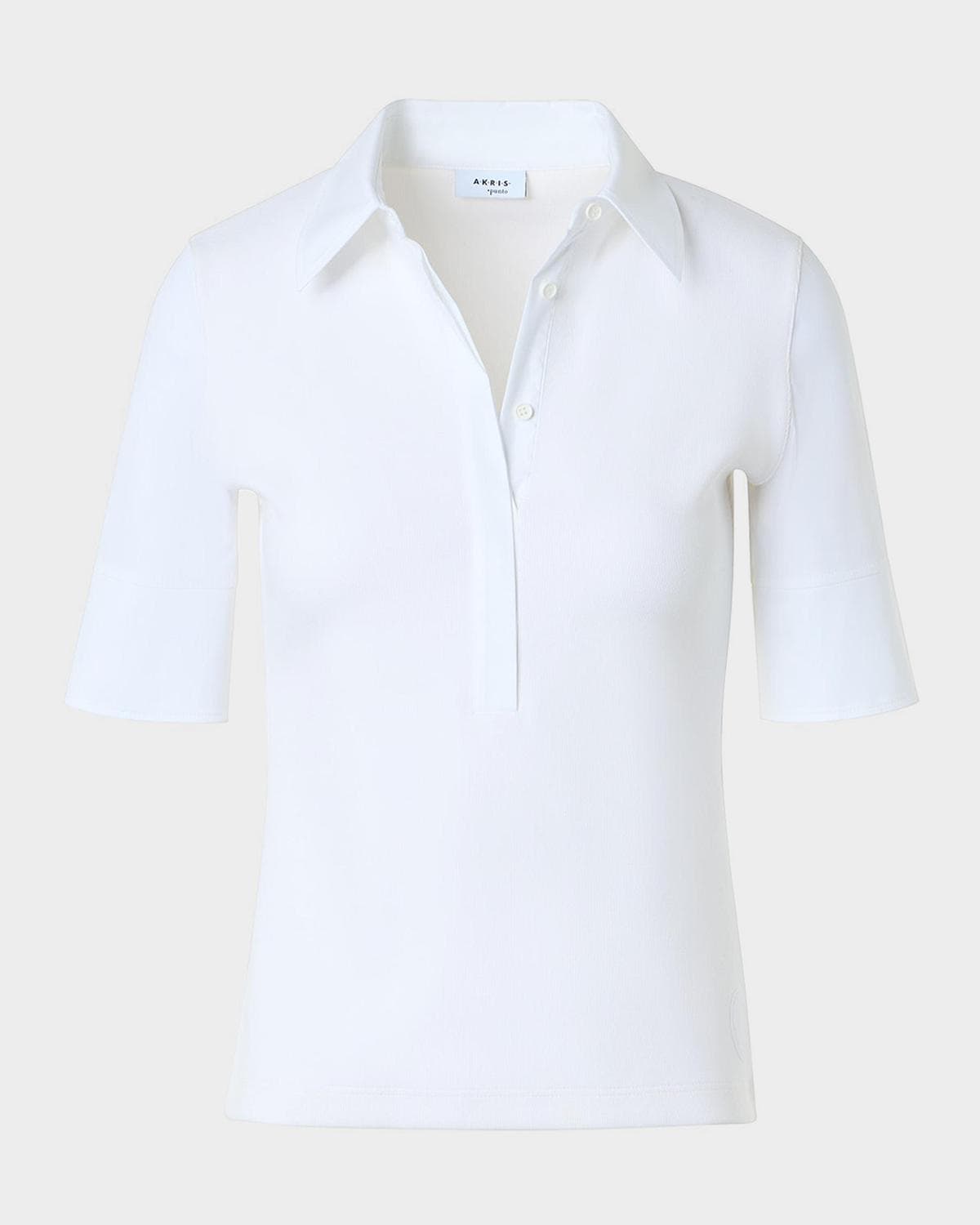 Akris punto Mixed-Media Short-Sleeve Polo Shirt