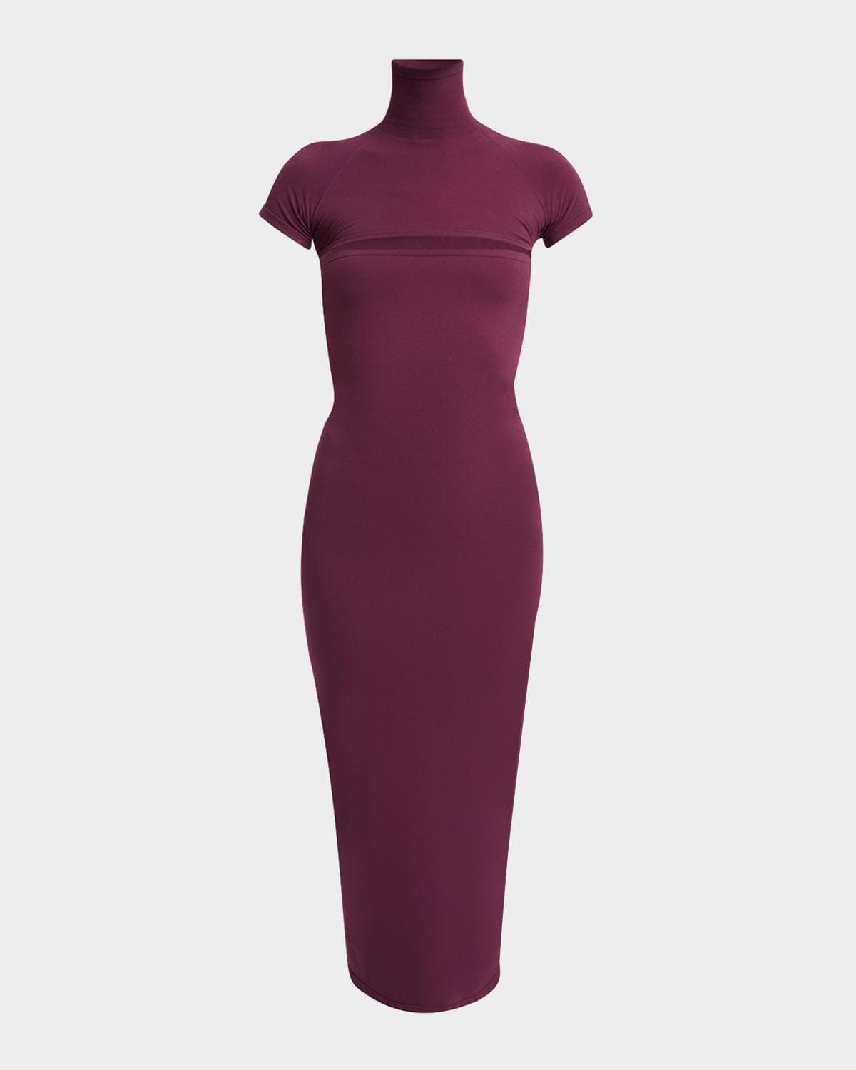 ALAÏA Second-Skin Knit Cutout Midi Dress