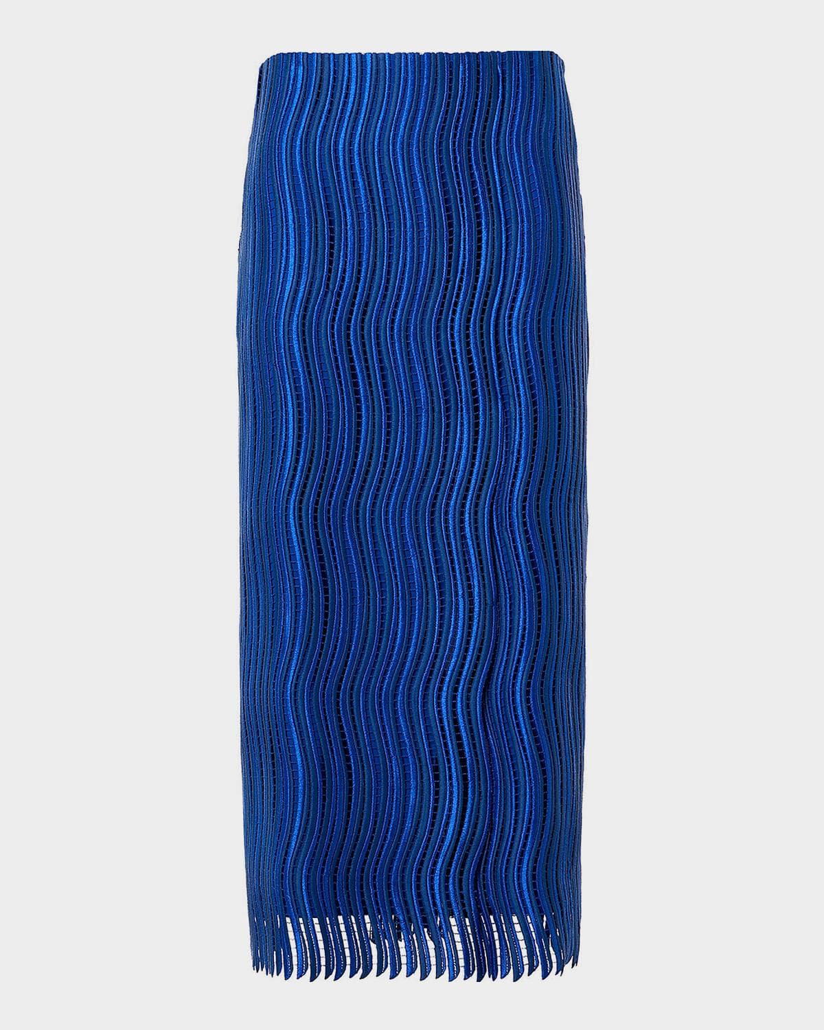 Akris Techno Wave Guipure Lace Midi Skirt
