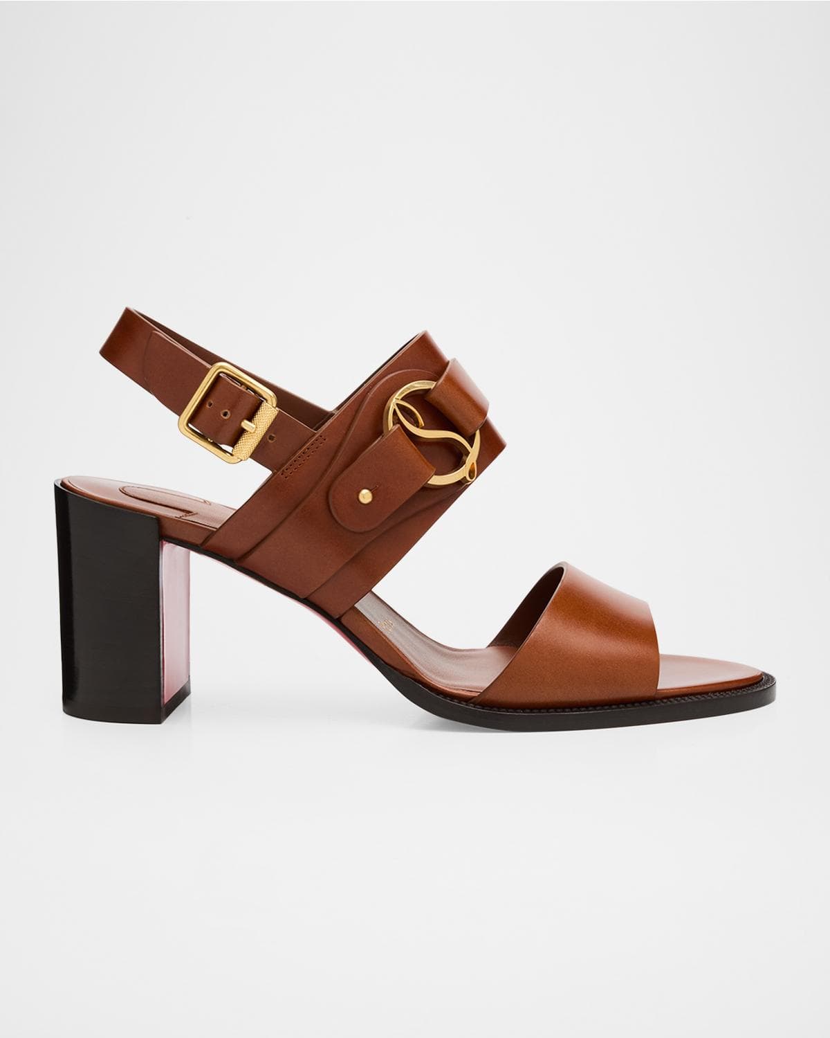 Christian Louboutin 70mm Her in Roma Leather Block-Heel Sandals