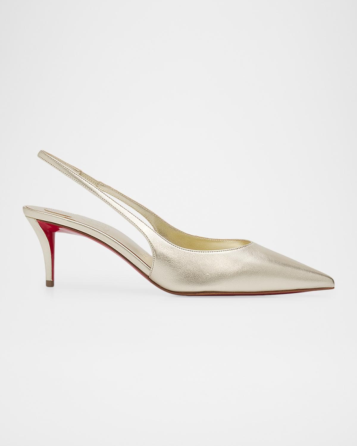 Christian Louboutin 60mm Miss Z Metallic Leather Slingback Pumps