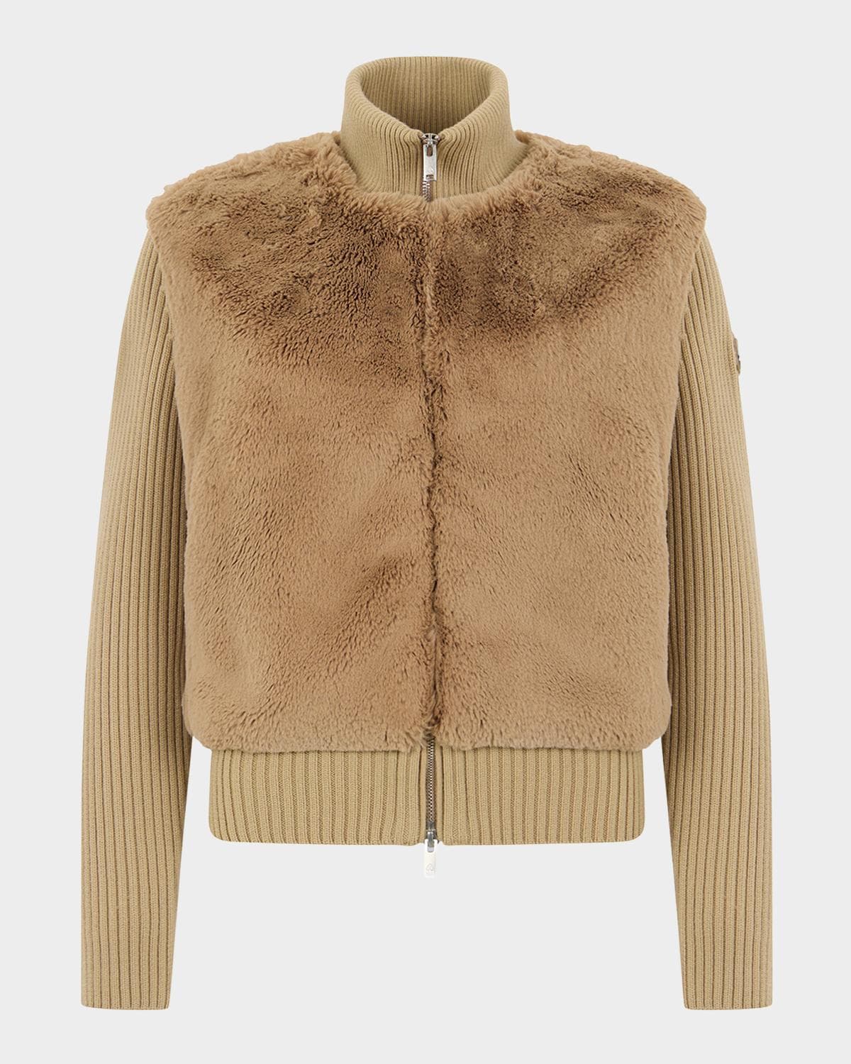 Moose Knuckles Dua Bunny Faux Fur Sweater Jacket