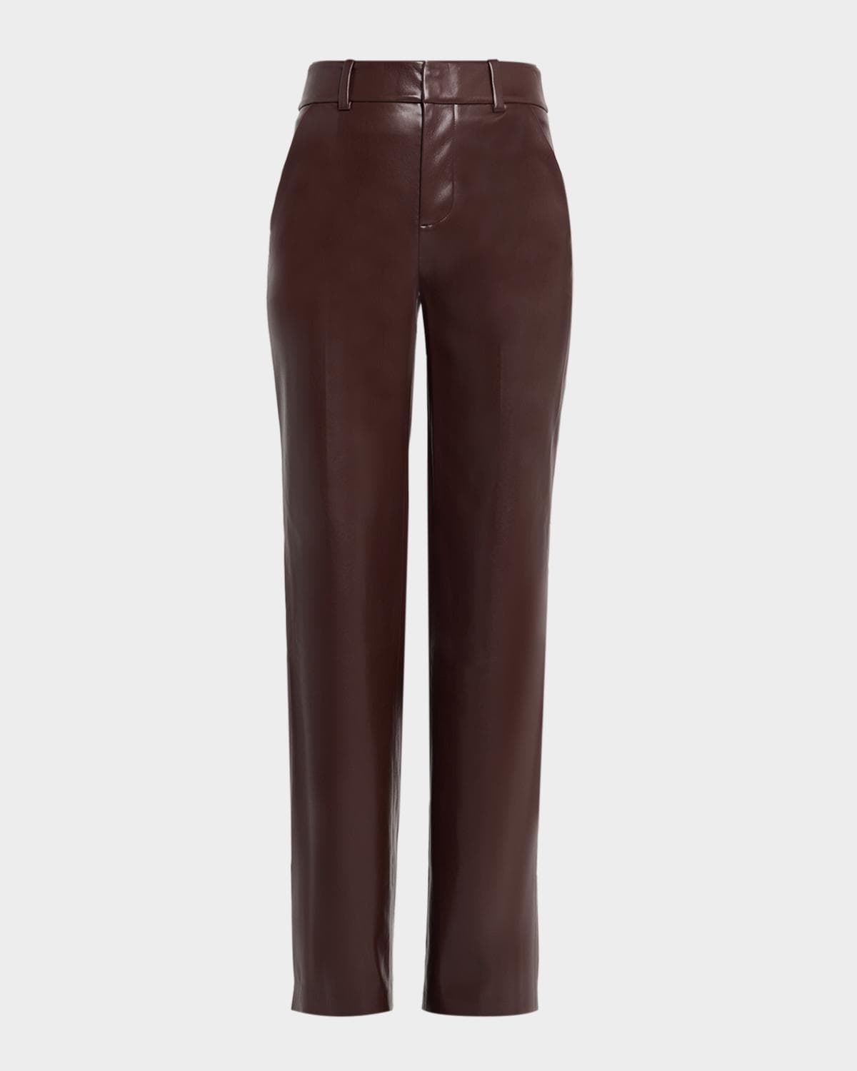 ALICE + OLIVIA Alexander High-Rise Vegan Leather Trousers