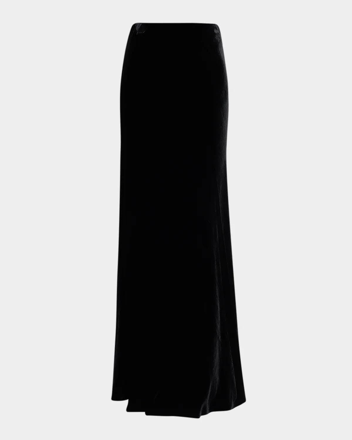 L 'AGENCE Zeta Velvet Maxi Skirt
