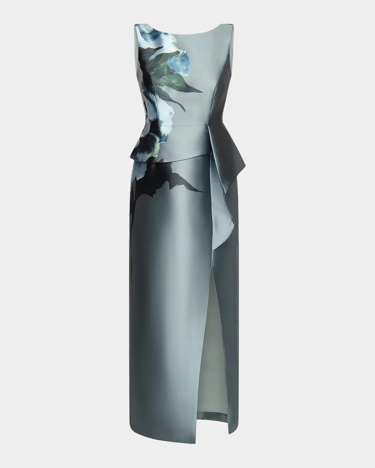 Kay Unger New York Luciana Satin Floral Column Gown