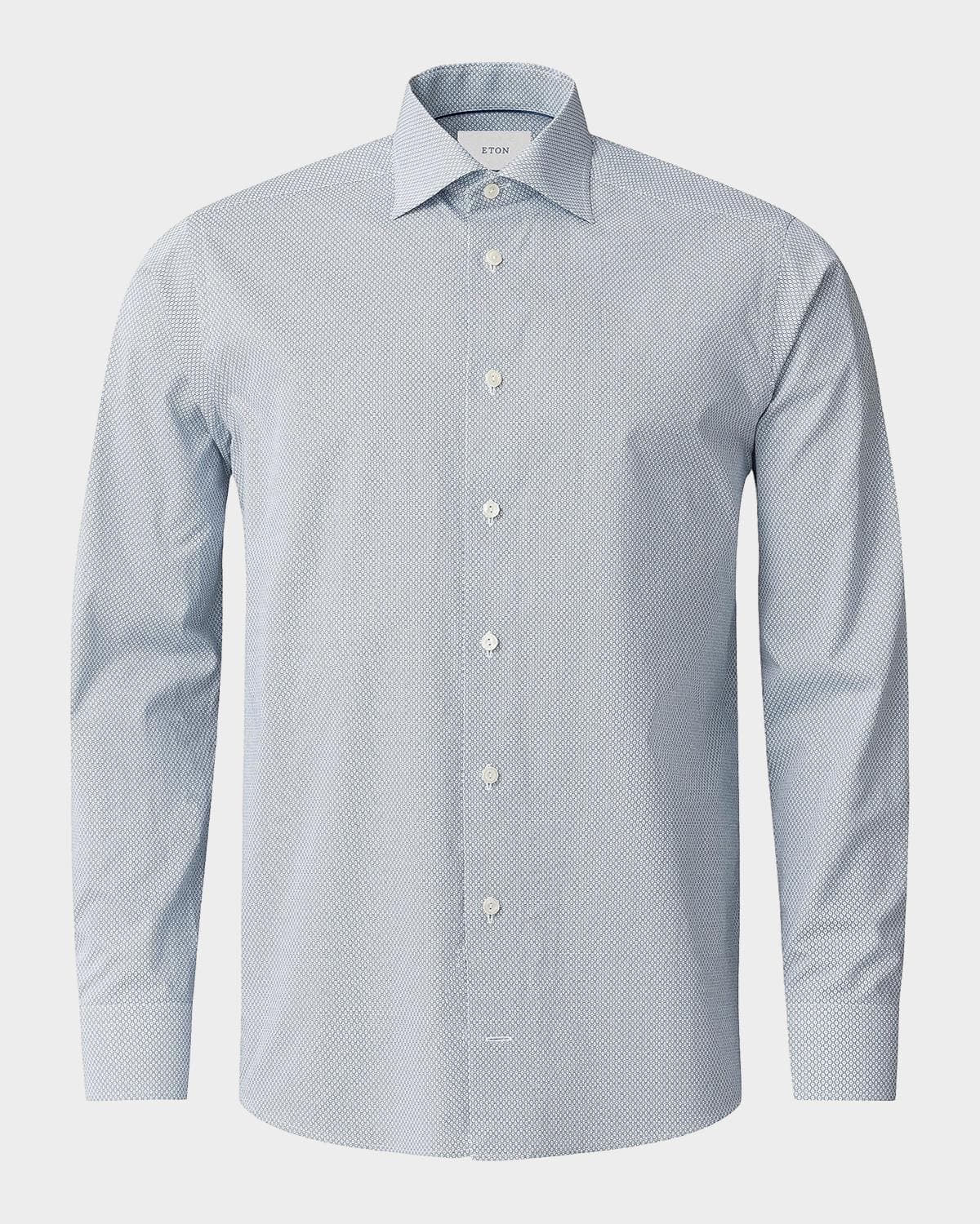 Eton Men's Contemporary-Fit Micro Print Button-Front Shirt