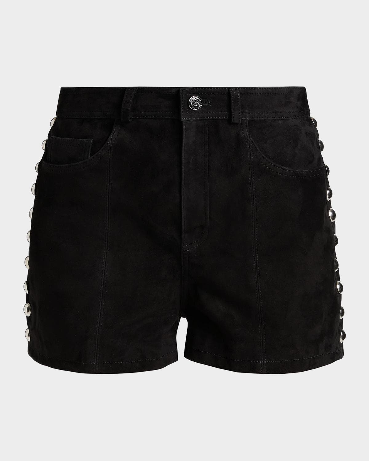 Likely Shannon Studded Suede Mid-Rise Shorts
