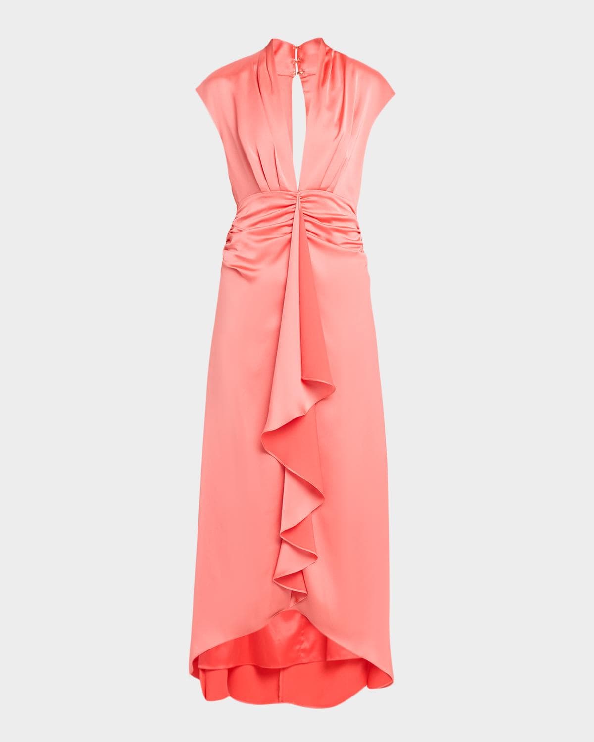 Ramy Brook Catrin Draped Deep V-Neck Gown