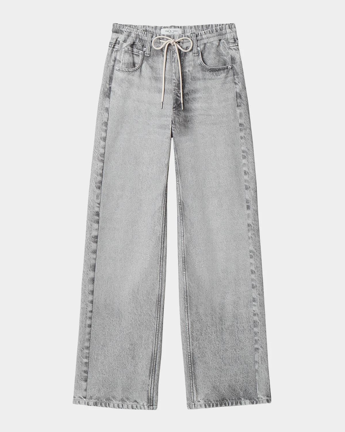 rag & bone rb Miramar Terry Drawstring Wide-Leg Jeans