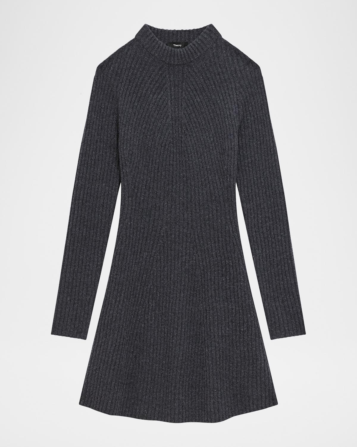 Theory Cashmere-Wool Ribbed Sweater Dress