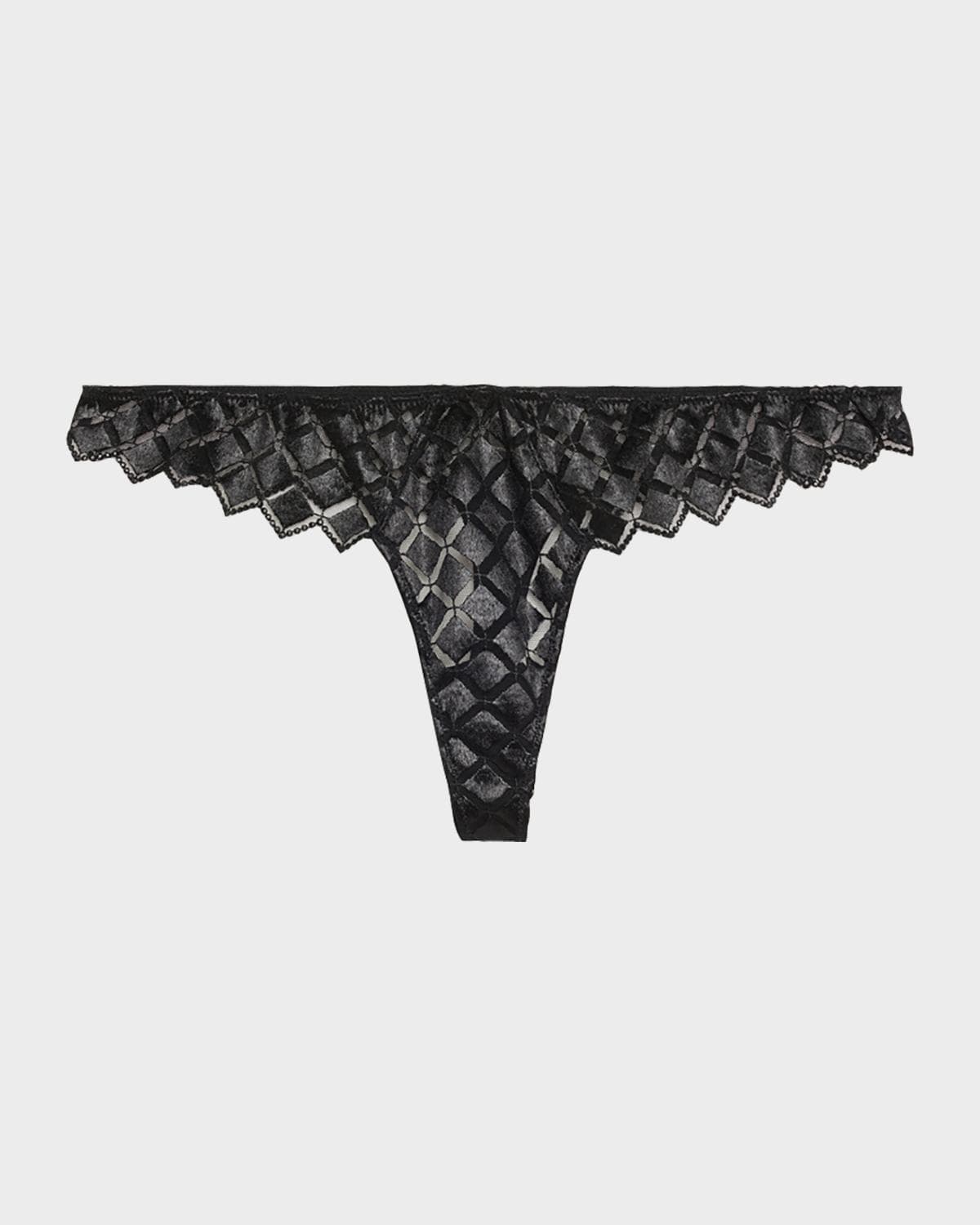 Kiki De Montparnasse Lamine Diamond-Embroidered Thong · LARGE