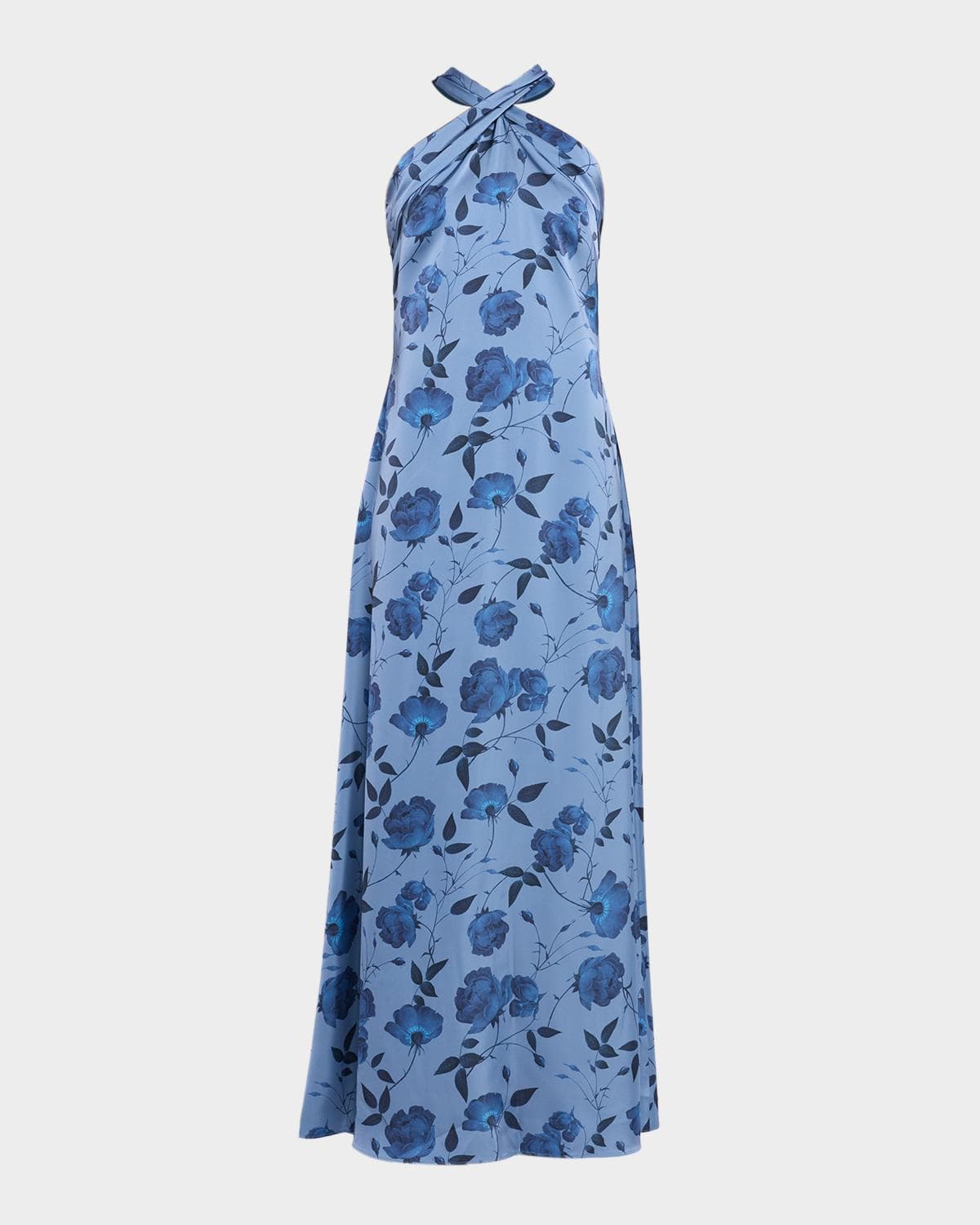 SACHIN BABI Laurant Floral-Print Satin Crepe Halter Gown