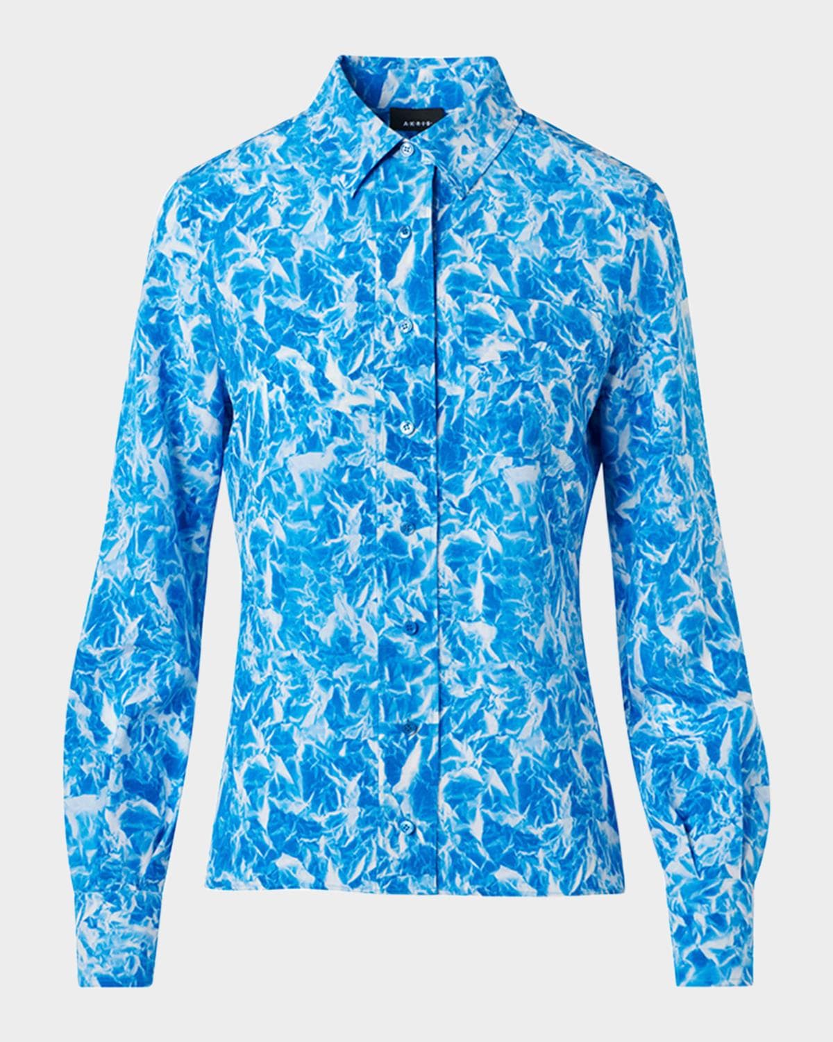 Akris Whitecaps Printed Long-Sleeve Shirt · 10