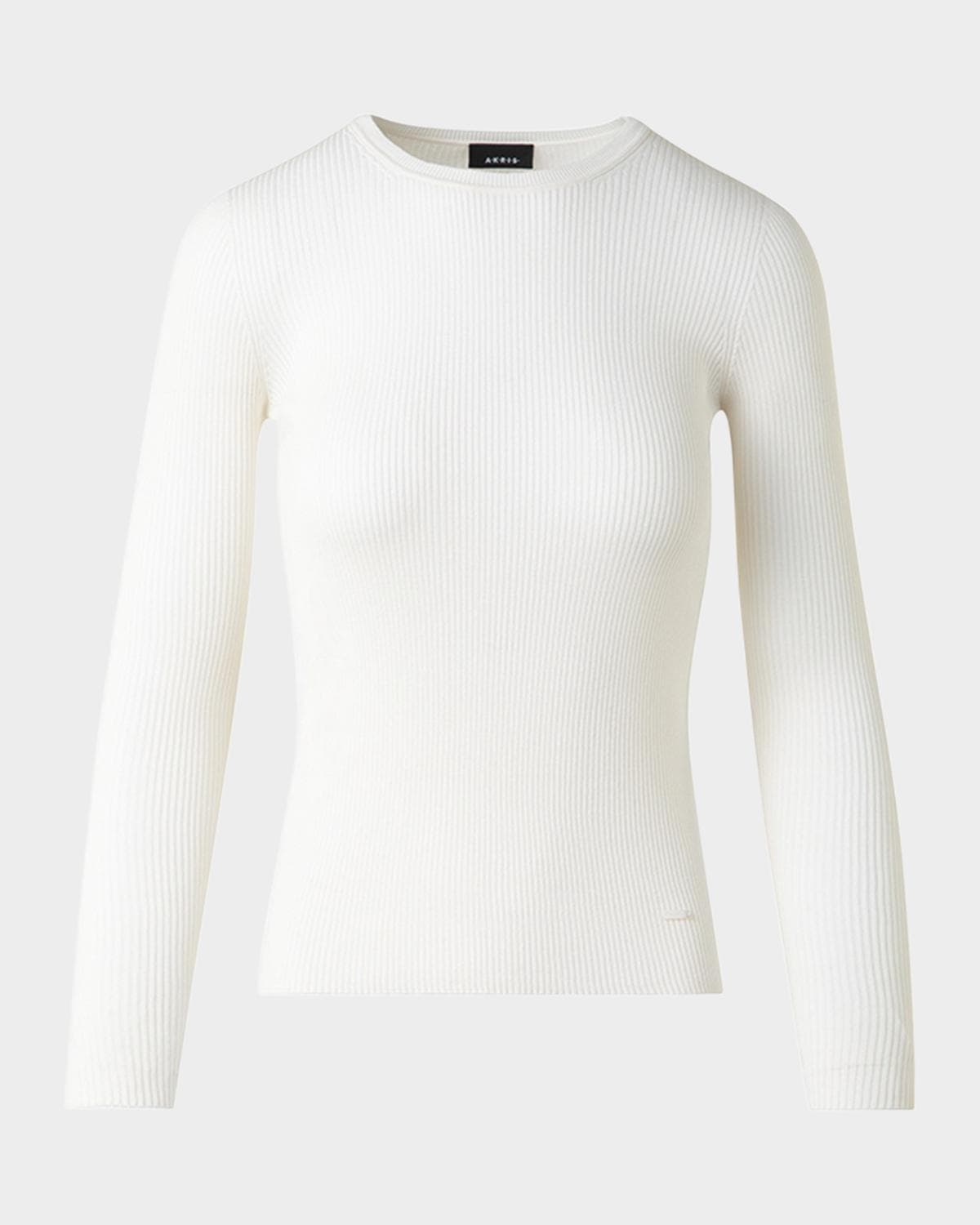Akris Silk Cotton Rib Crewneck Sweater