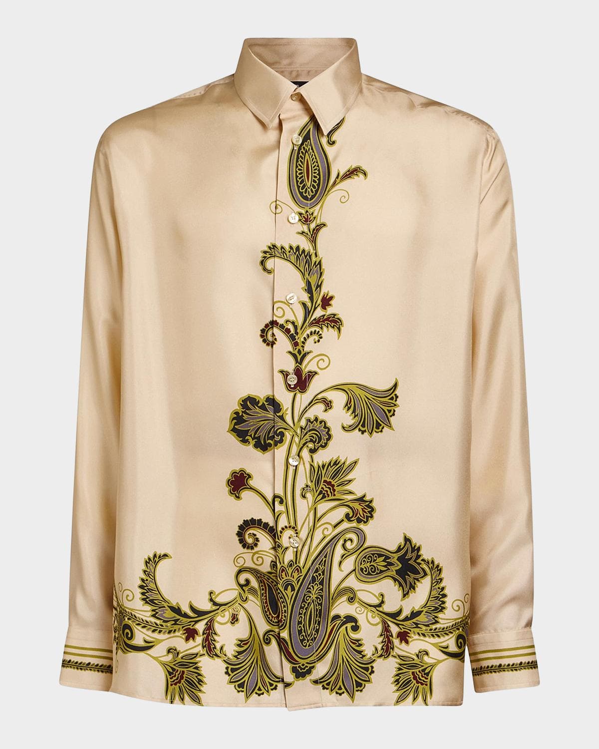 Etro Men's Silk Paisley Button-Front Shirt