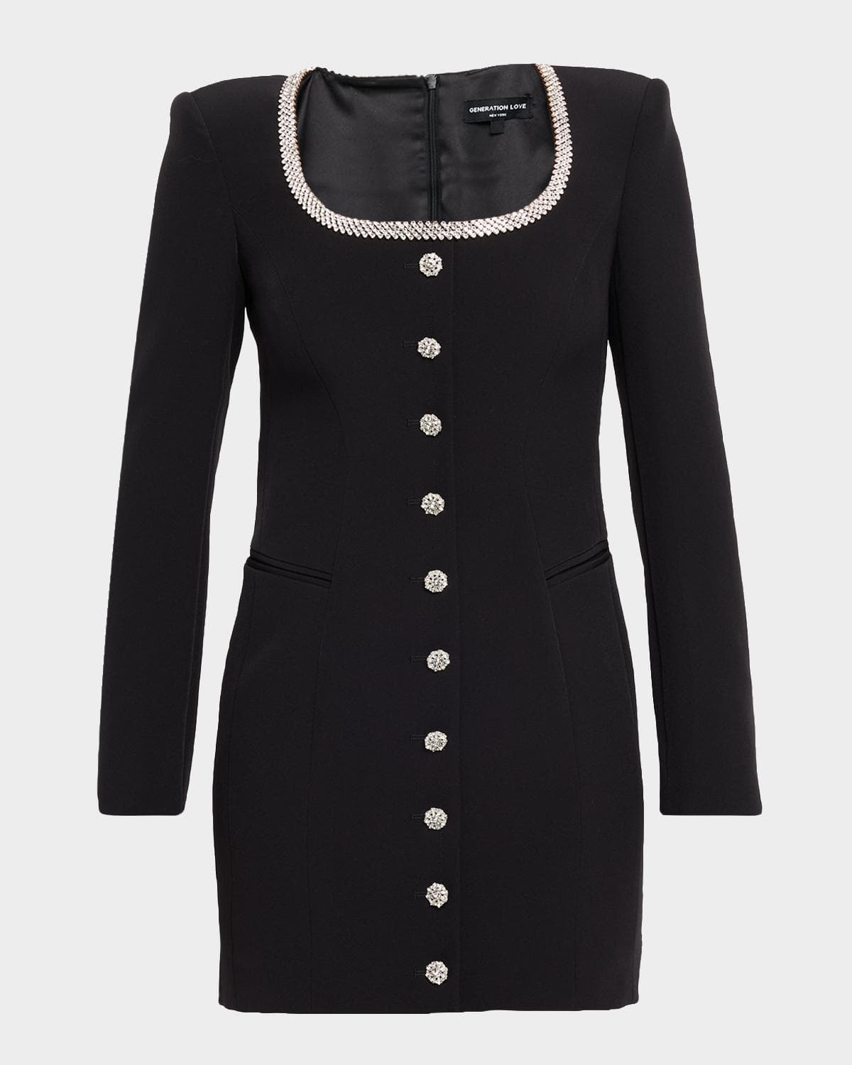 Generation Love Payton Crepe Crystal-Embellished Mini Dress
