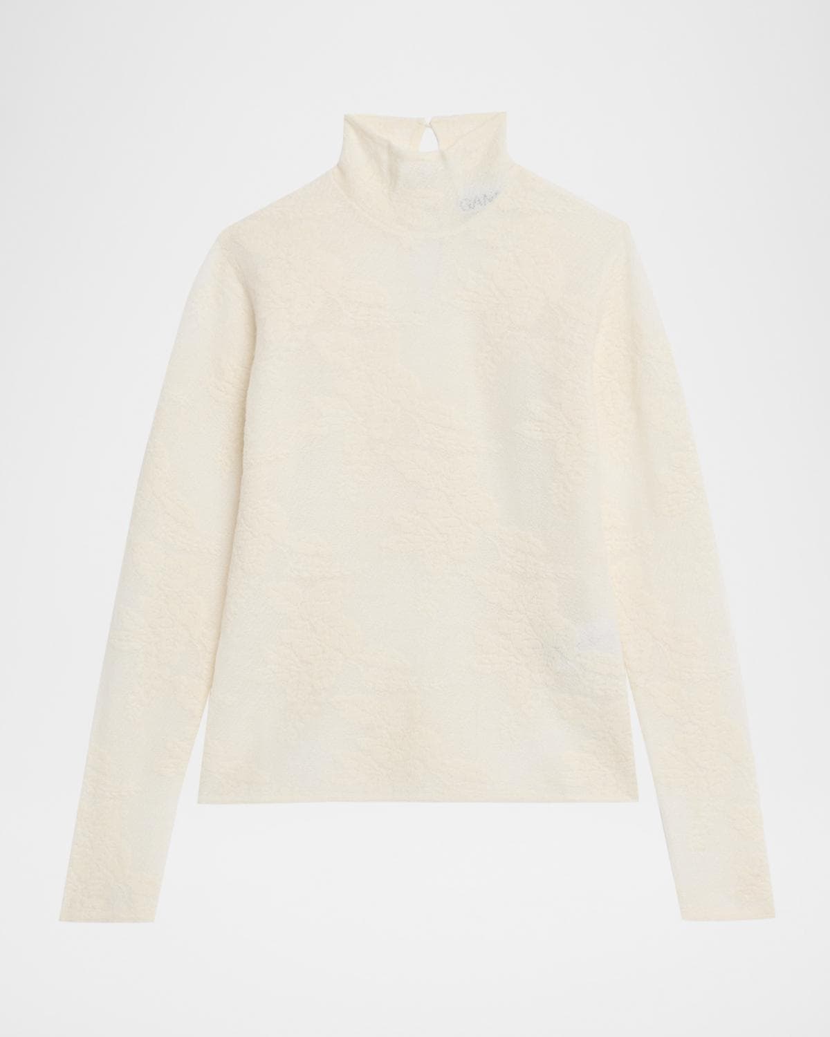 Ganni Sheer Floral Jacquard Turtleneck