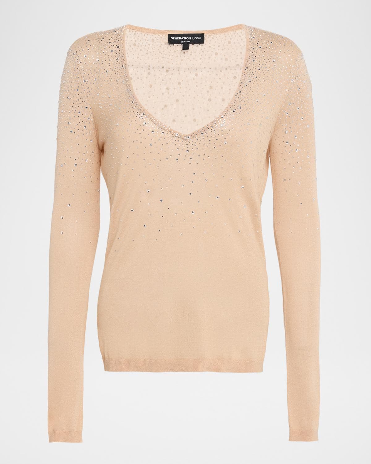 Generation Love Mirasol Crystal Splash V-Neck Sweater