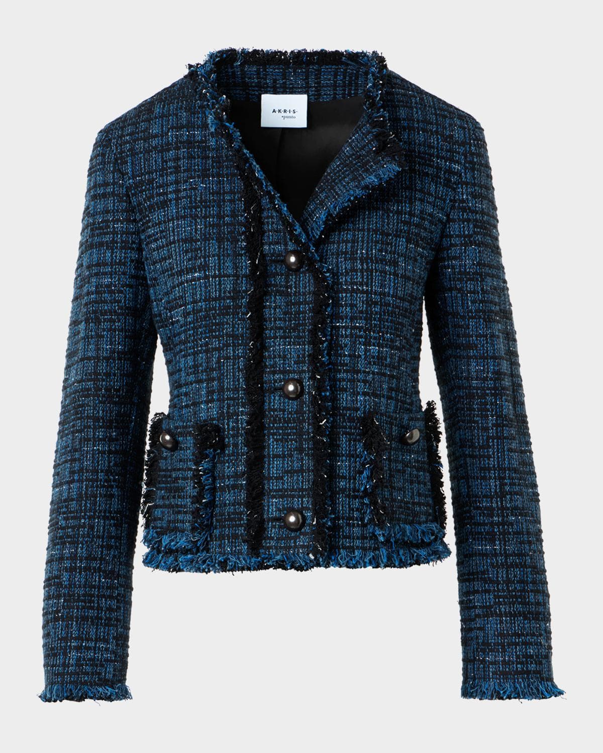 Akris punto Raw Denim Tweed Single-Breasted Jacket