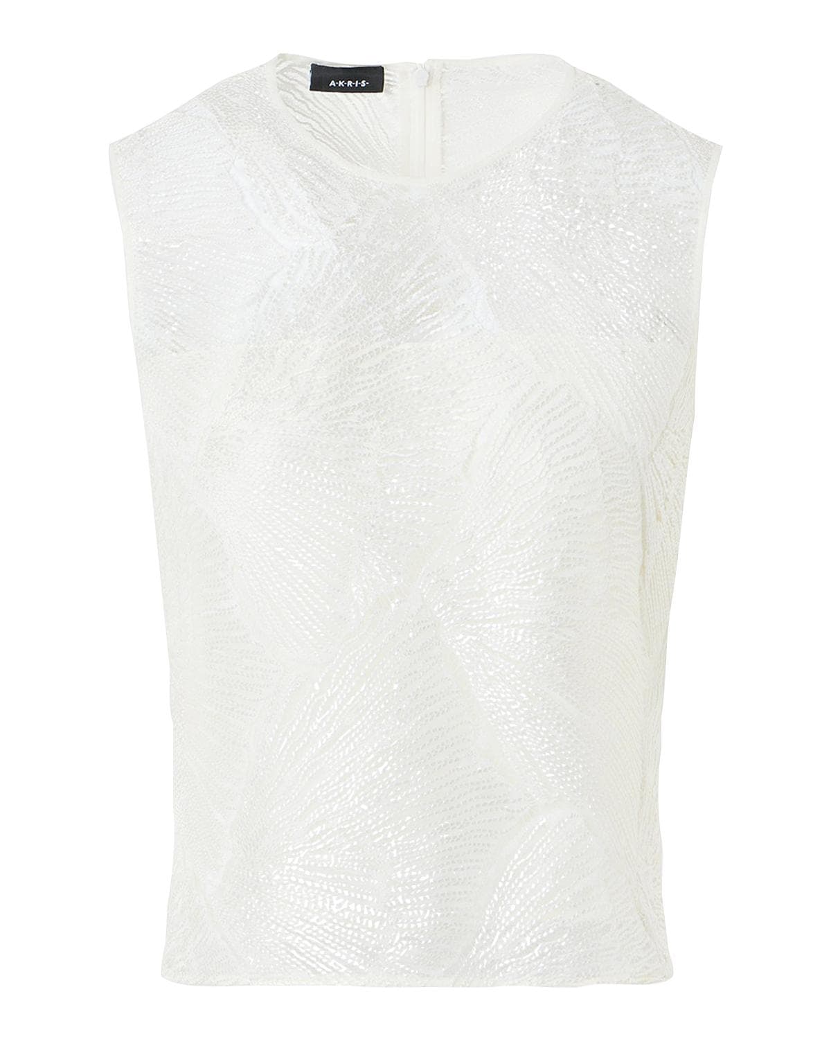 Akris Lacquered Sea Fan Lace Sleeveless Top