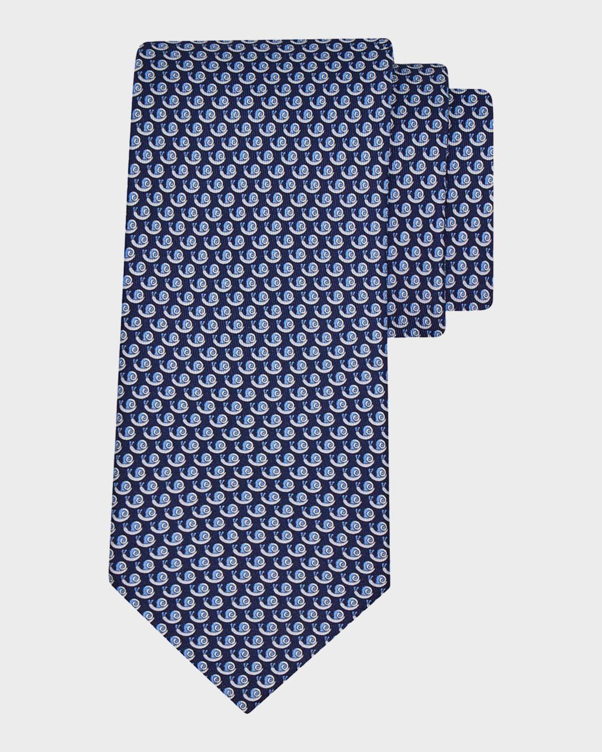 FERRAGAMO Men's Mini-Snail Silk Tie