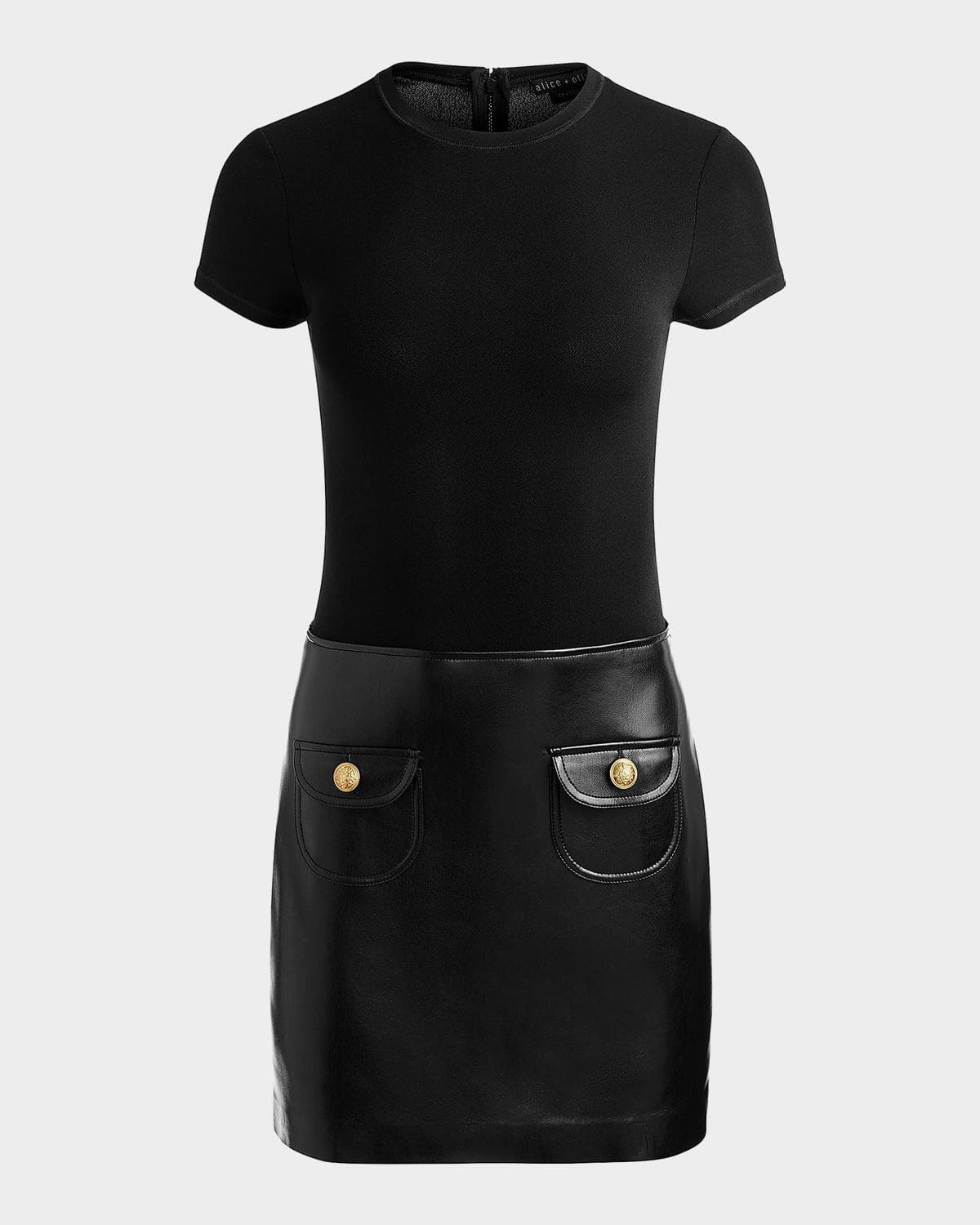 ALICE + OLIVIA Sydney Mix Media Minidress