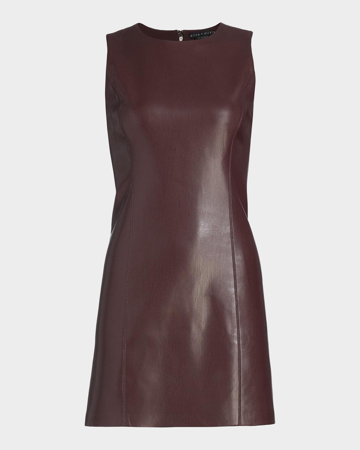 ALICE + OLIVIA Lena Vegan Leather Minidress