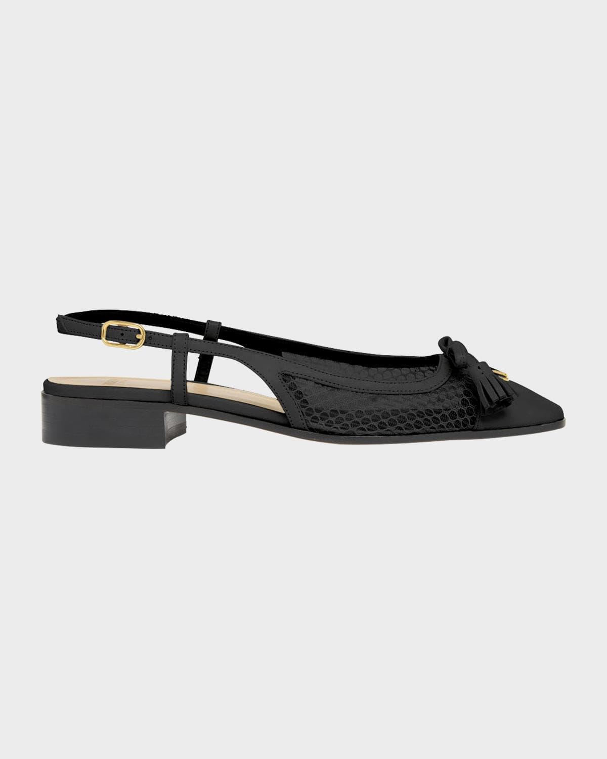 Valentino Garavani 25mm VLogo Signature Valet Mesh and Leather Ballerina Flats