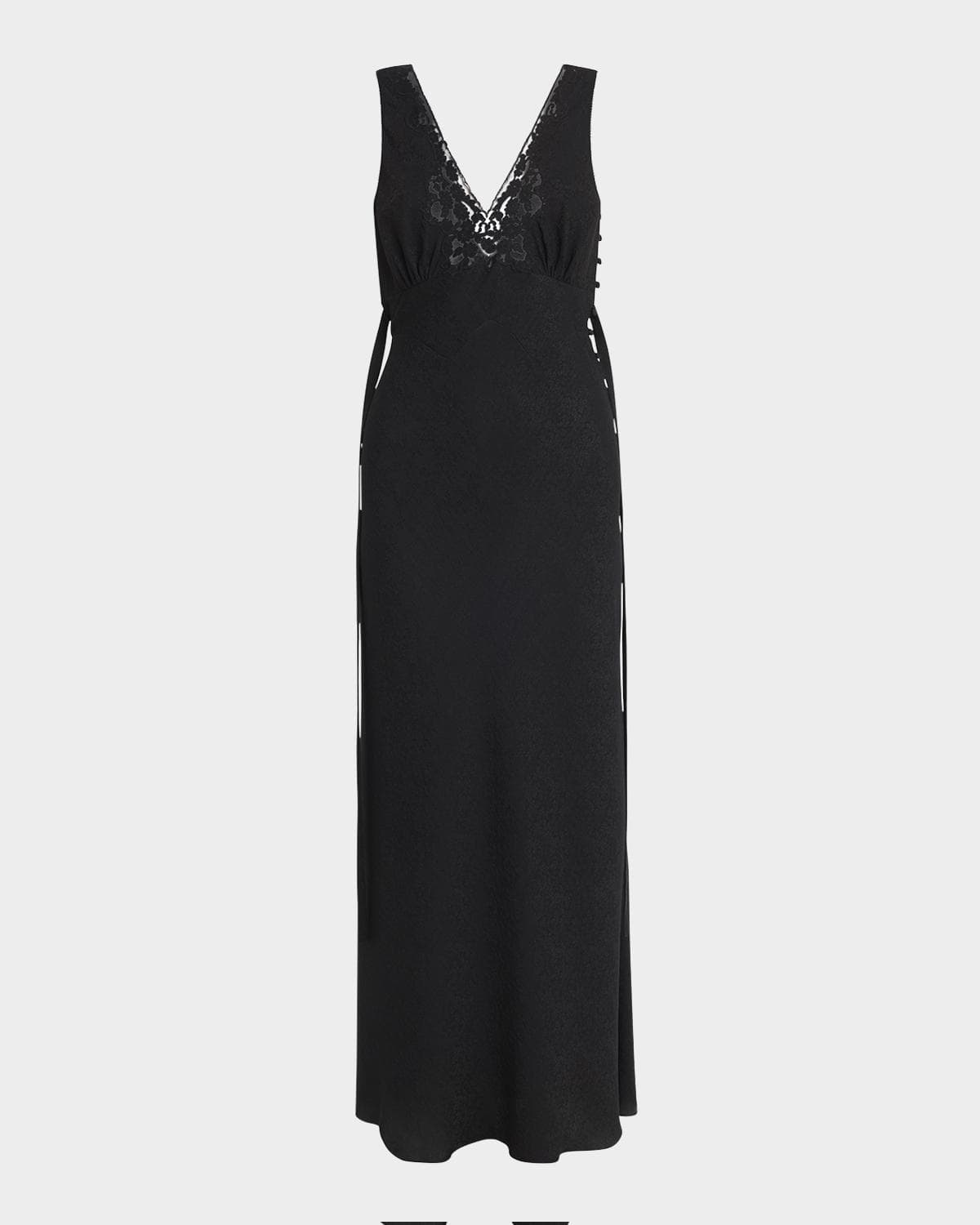 Chloe Silk Jacquard & Lace Sleeveless Column Dress
