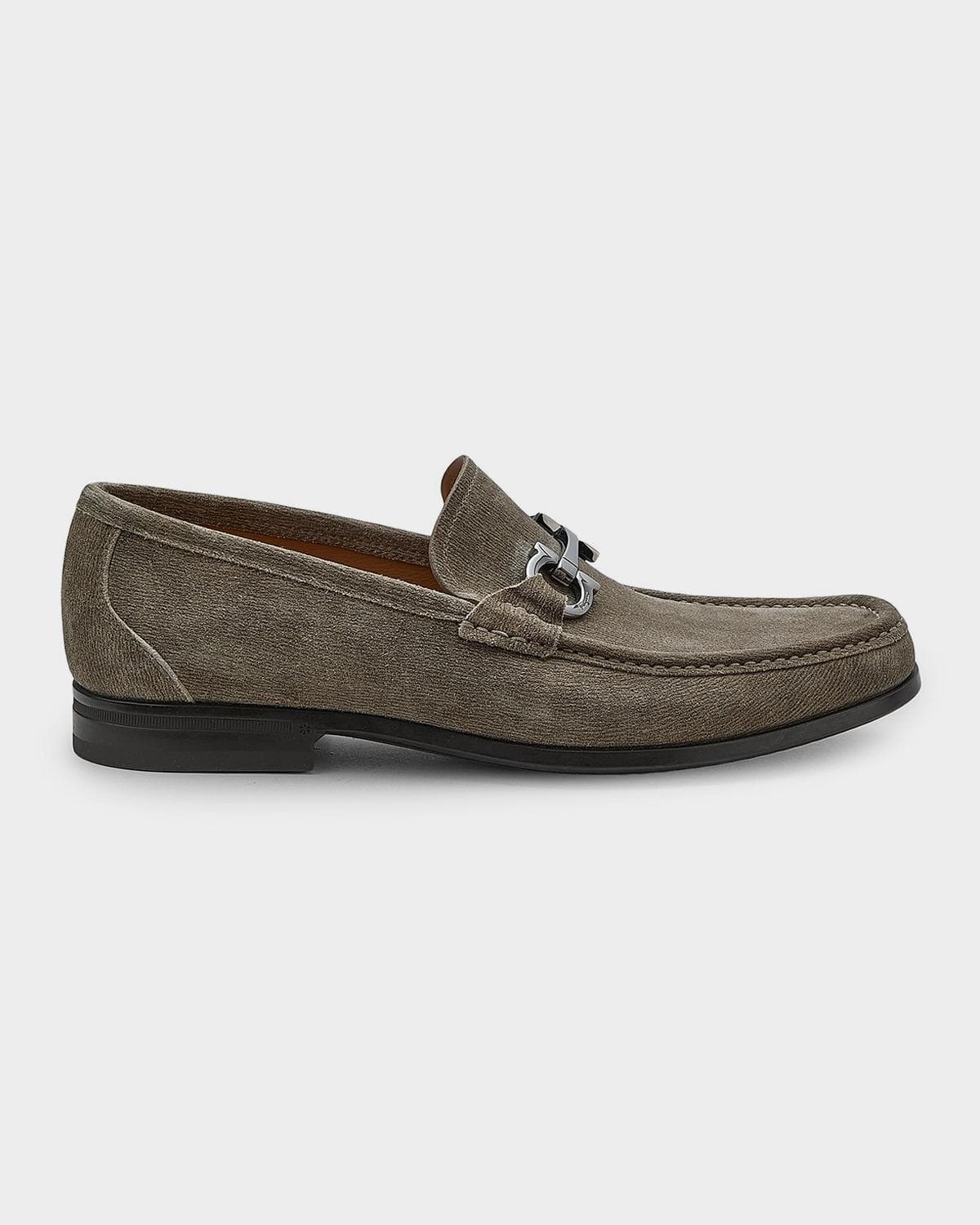 FERRAGAMO Men's Gancini-Buckle Leather Loafers