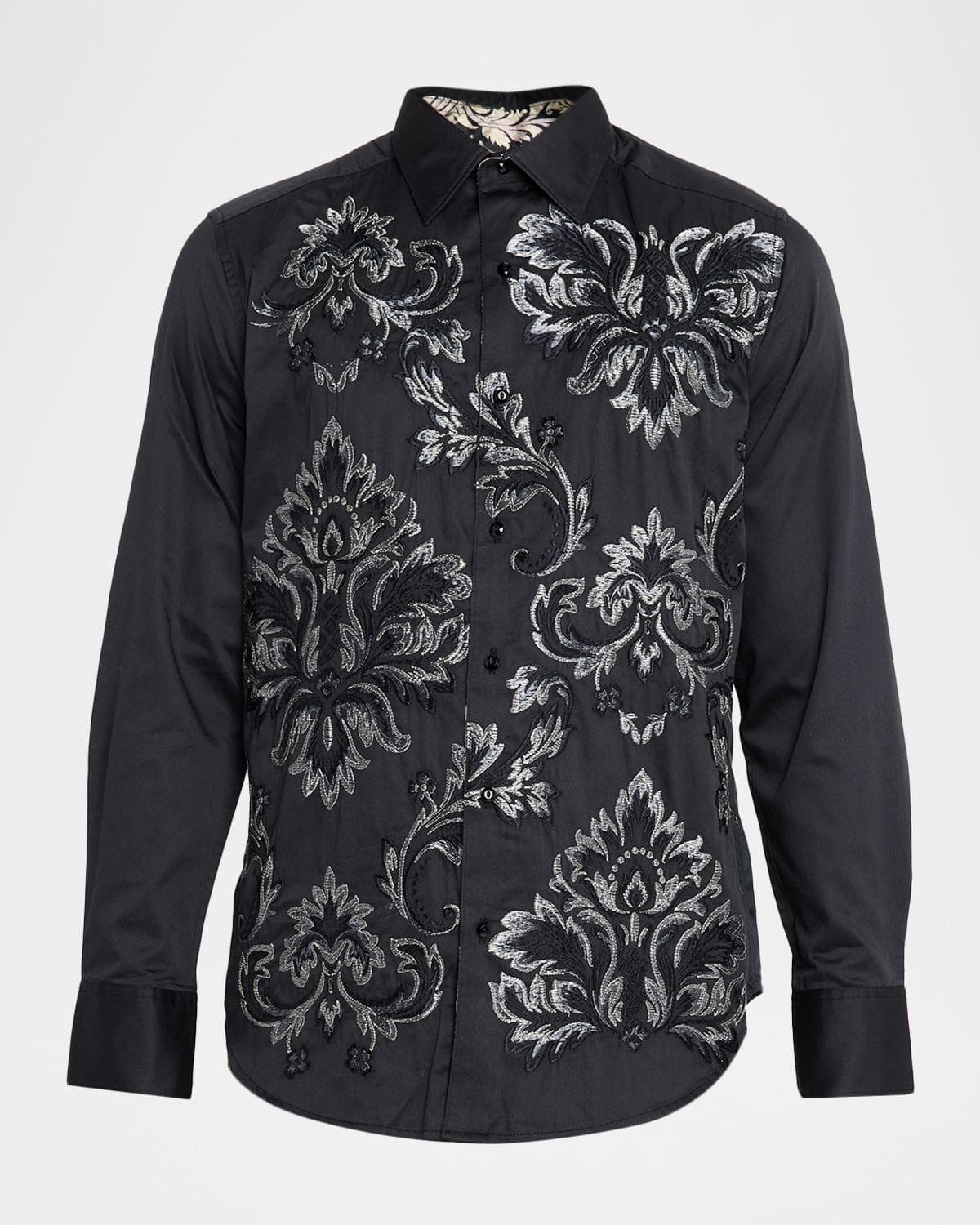 Robert Graham Men's Lion's Shadow Embroidered Button-Down Shirt · SMALL