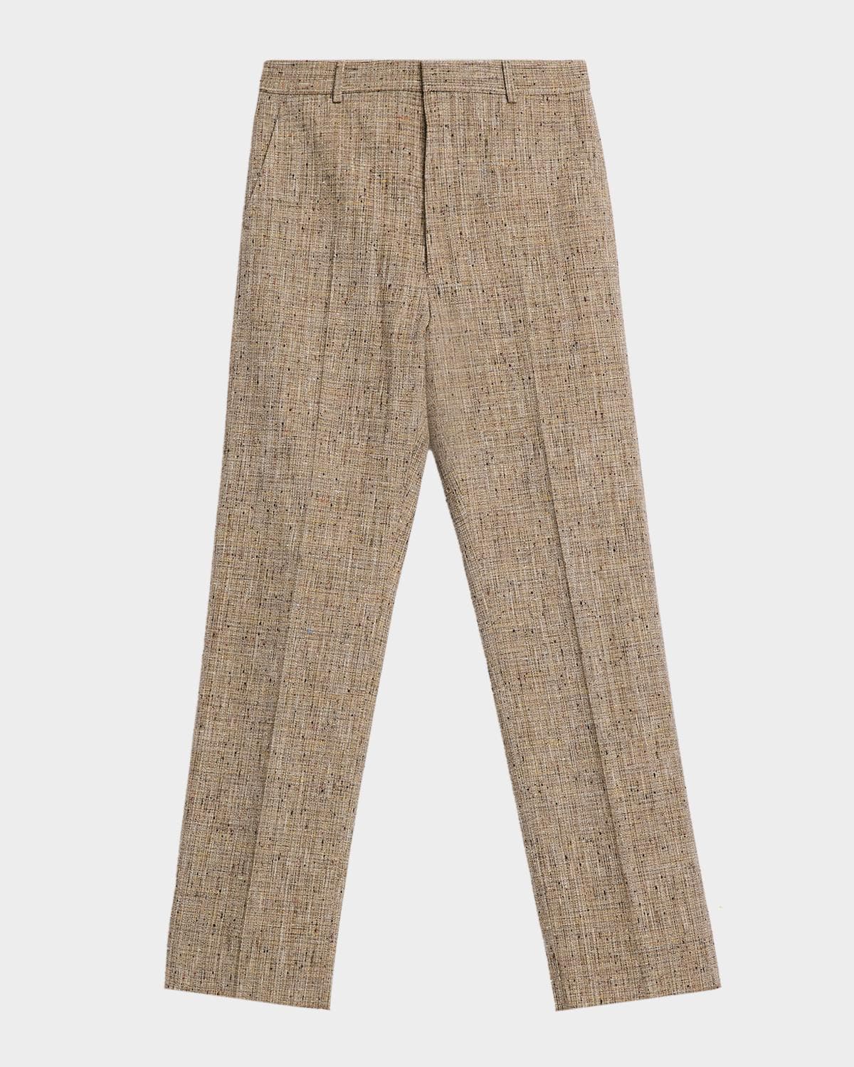 Bottega Veneta Men's Straight-Leg Textured Trousers