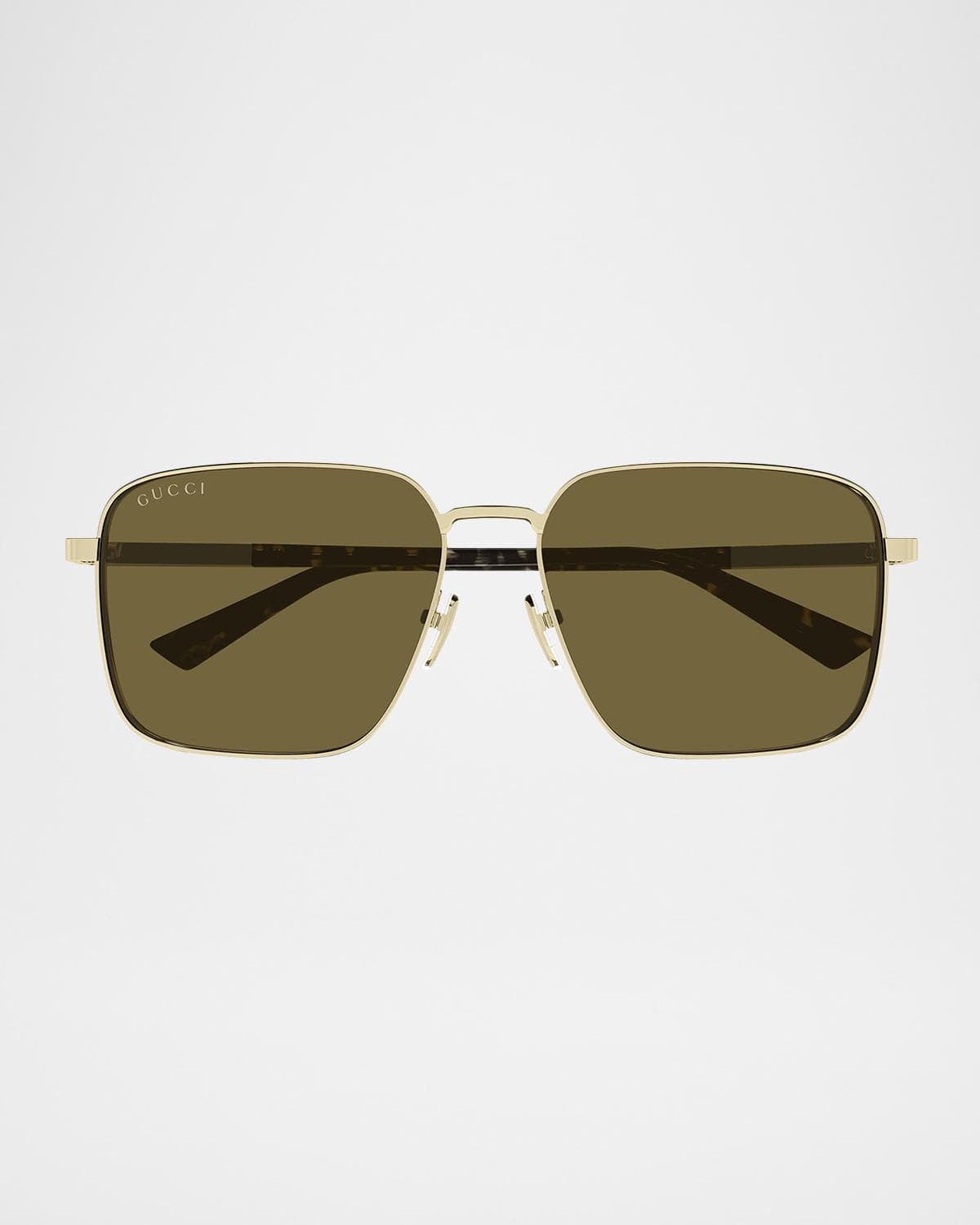 Gucci Subtle Web 60mm Metal Square Sunglasses