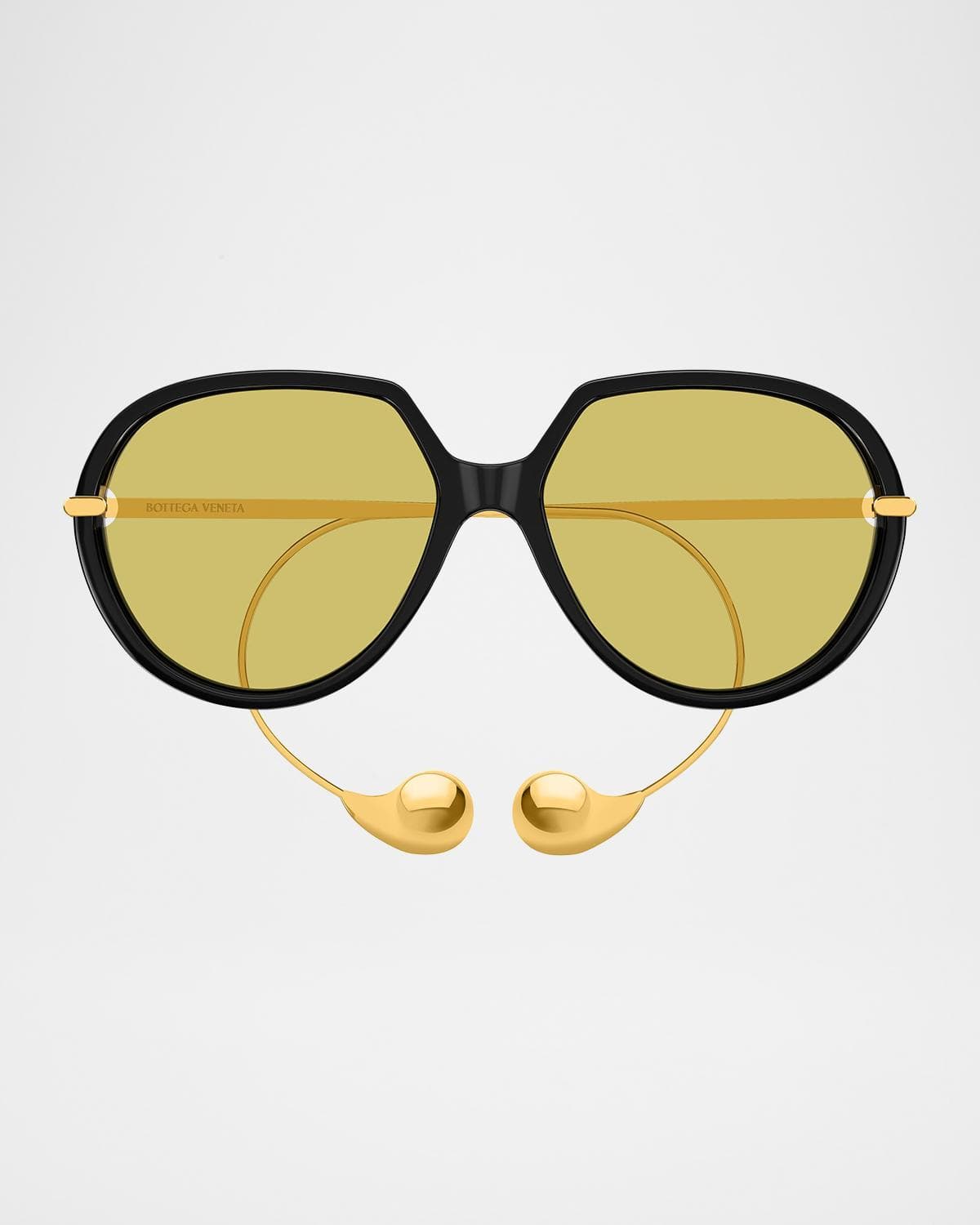 Bottega Veneta Drop 60mm Acetate & Metal Round Sunglasses