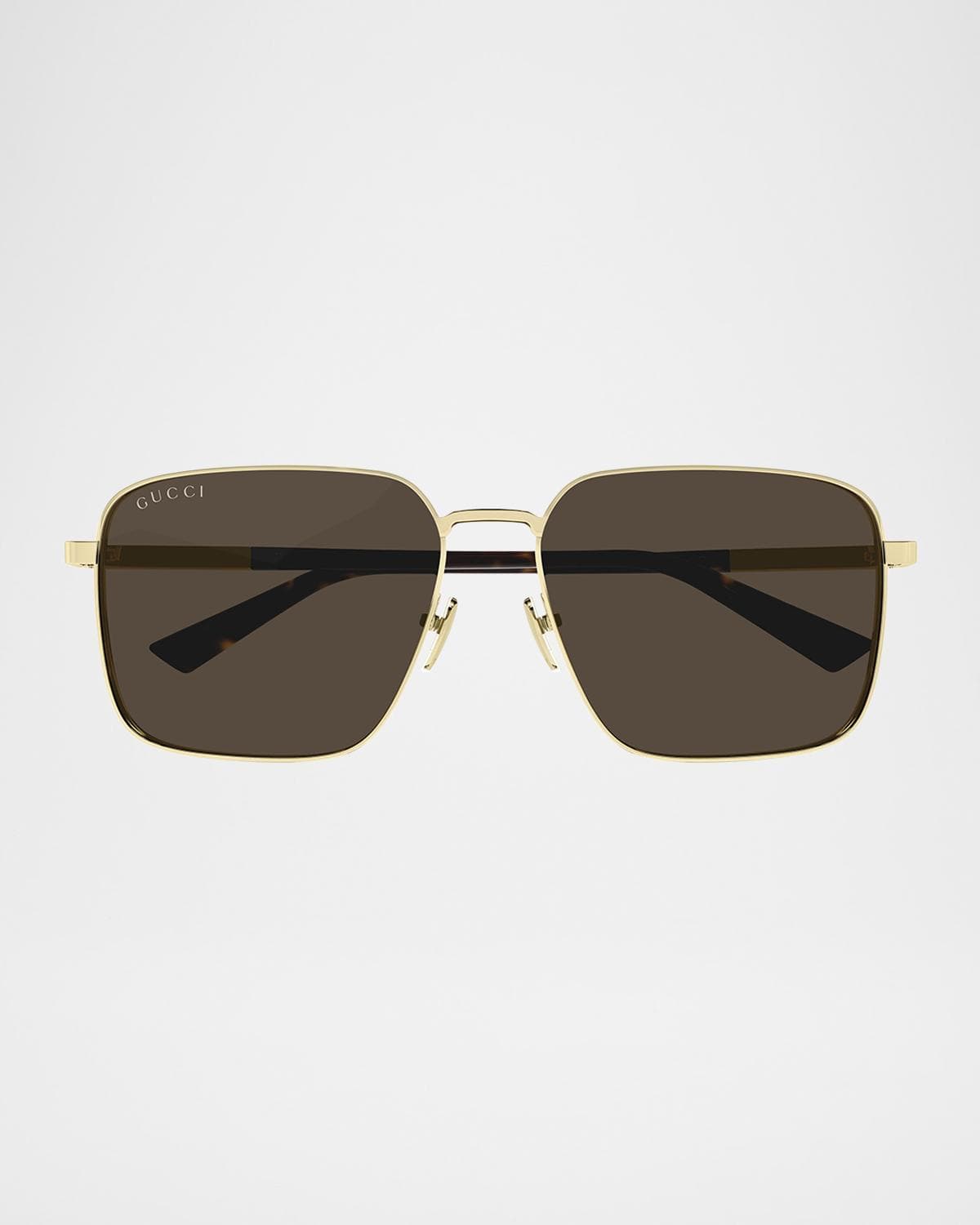 Gucci Subtle Web 60mm Metal Square Sunglasses