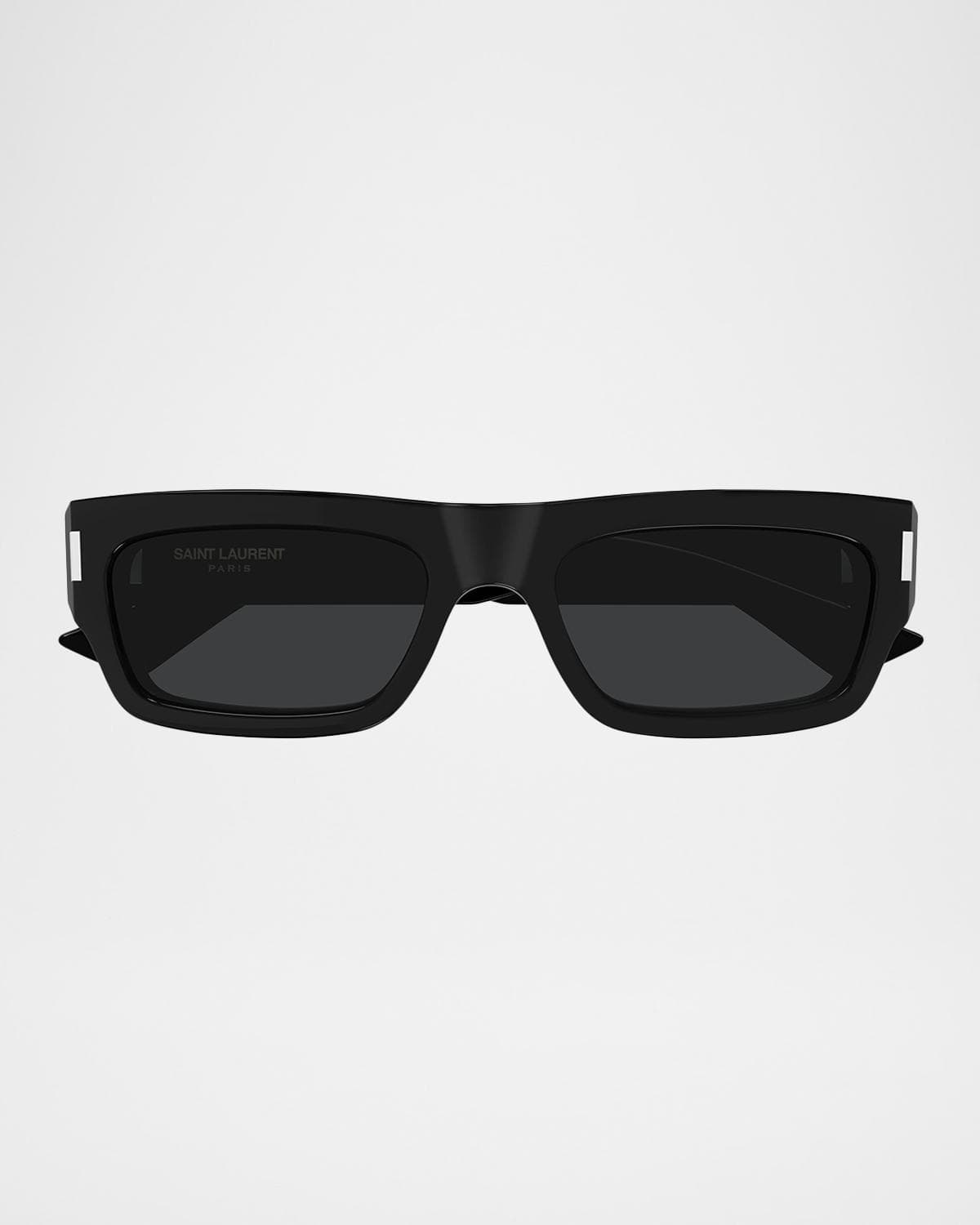Saint Laurent Men's Sl 837-001 Acetate Rectangular Sunglasses