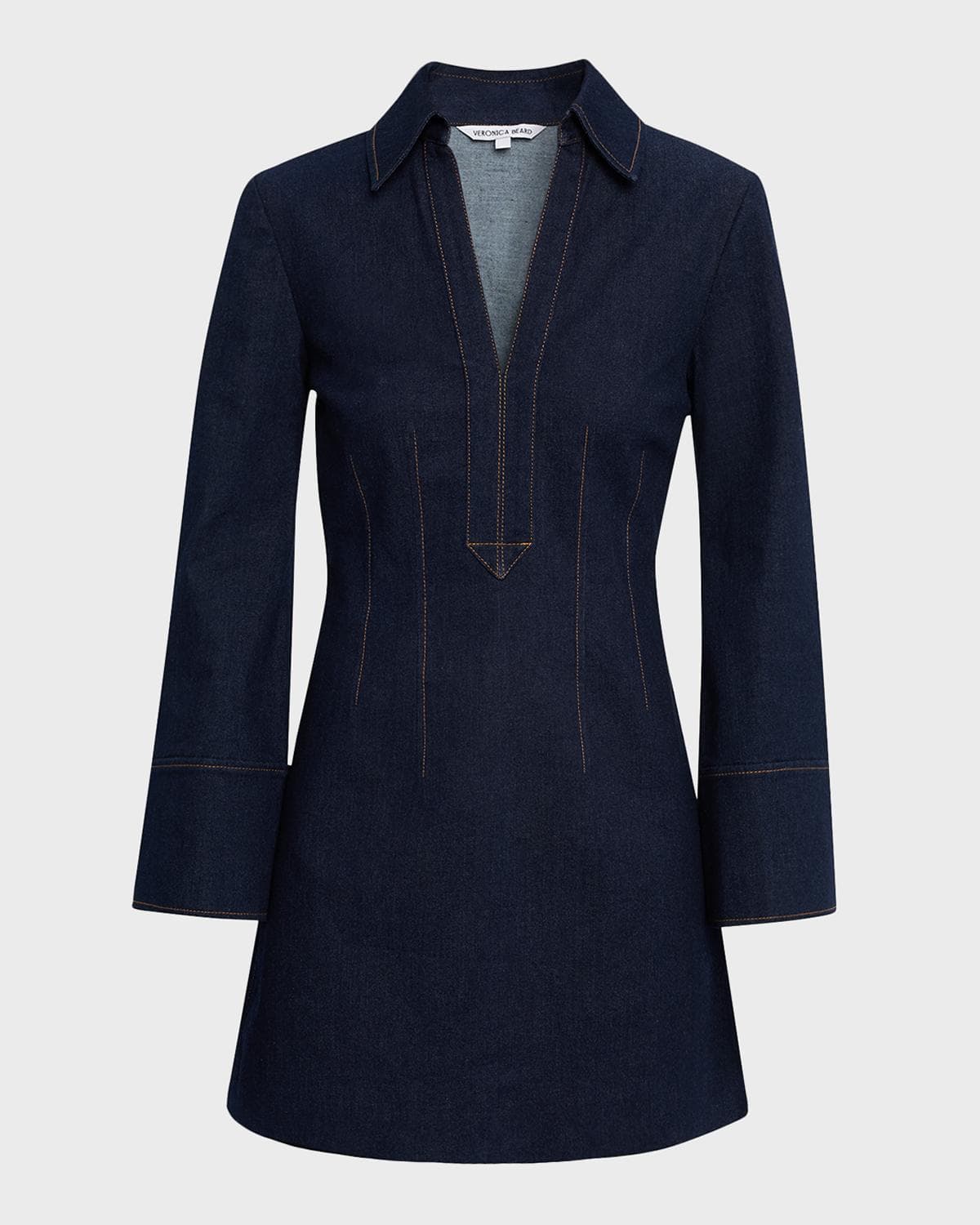 Veronica Beard Raymond Long-Sleeve Denim Mini Dress