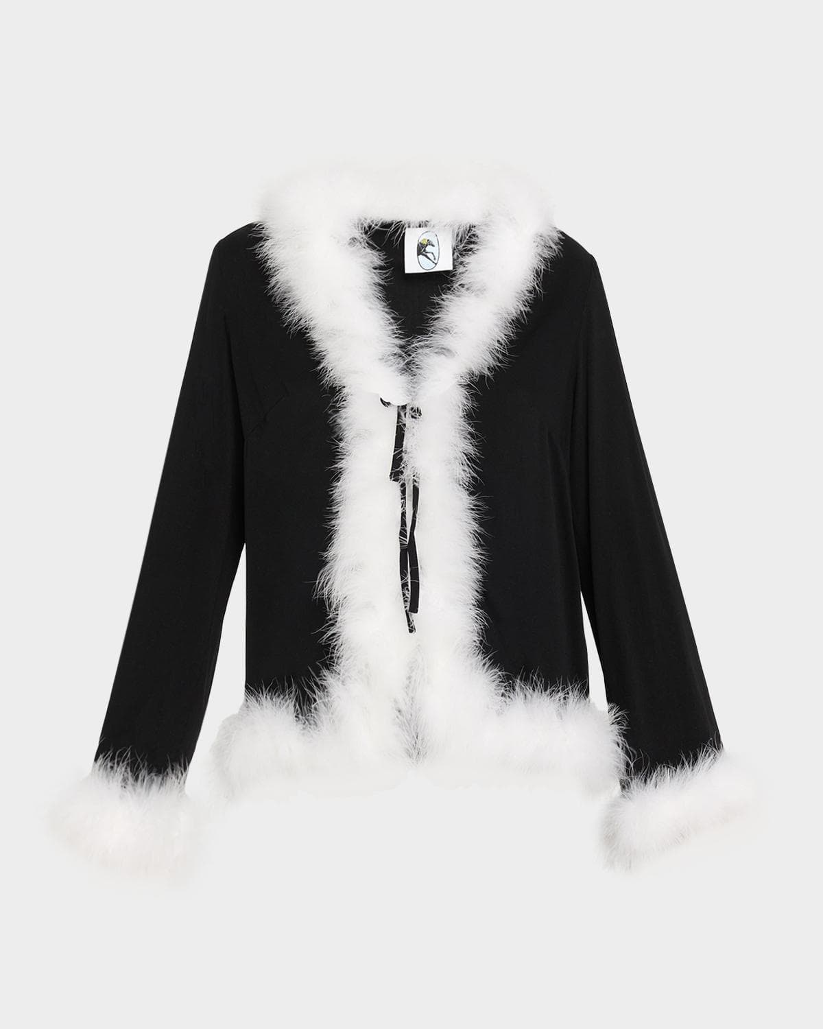 Sleeper Tie-Front Feather Viscose Blouse