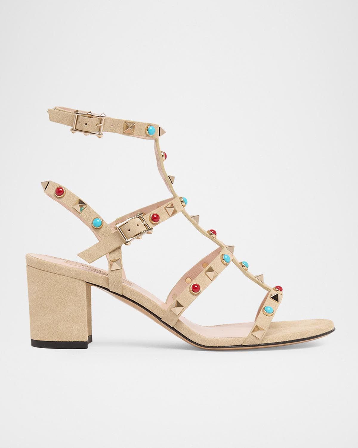 Valentino Garavani 60mm Rockstud Suede City Sandals