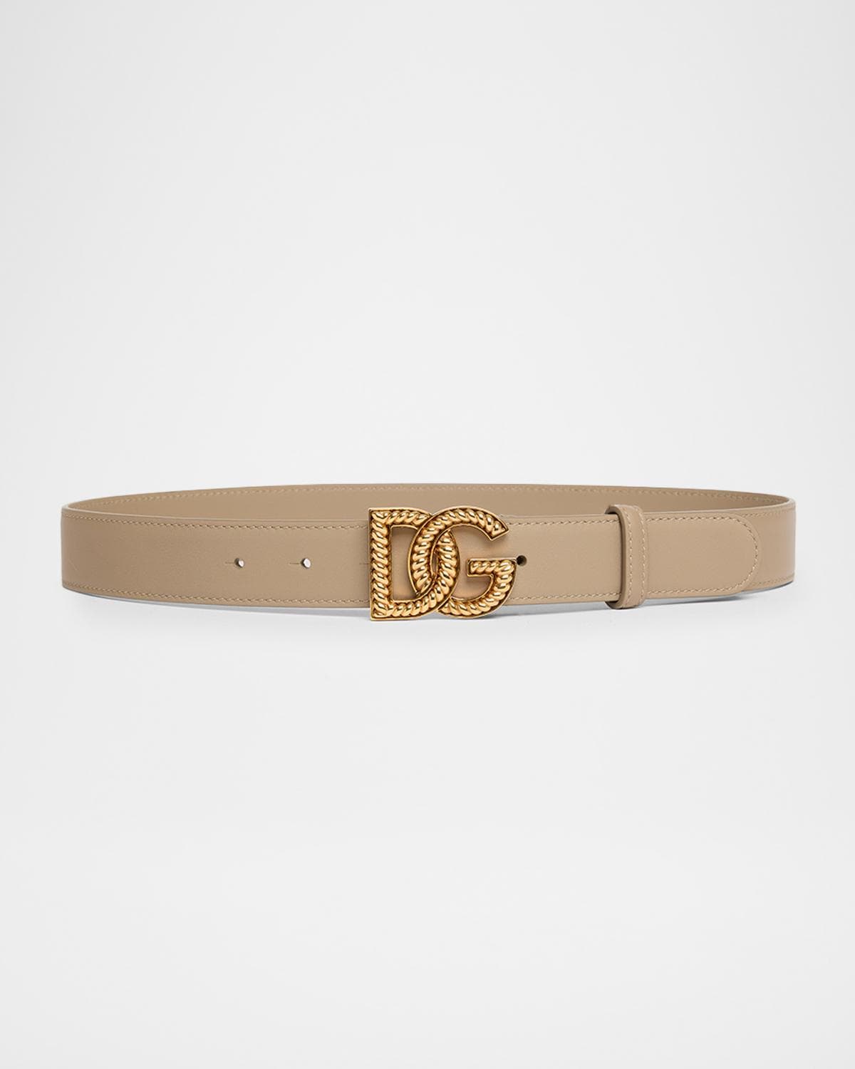 Dolce & Gabbana Leather Logo Buckle Belt