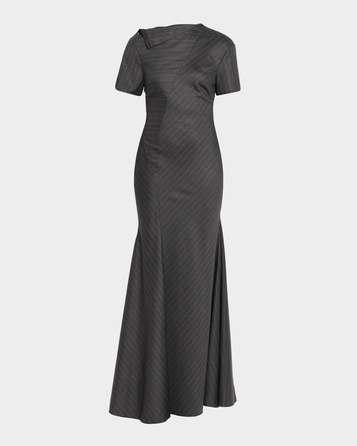 Jane Wade Pinstripe Short-Sleeve Dress · X-SMALL