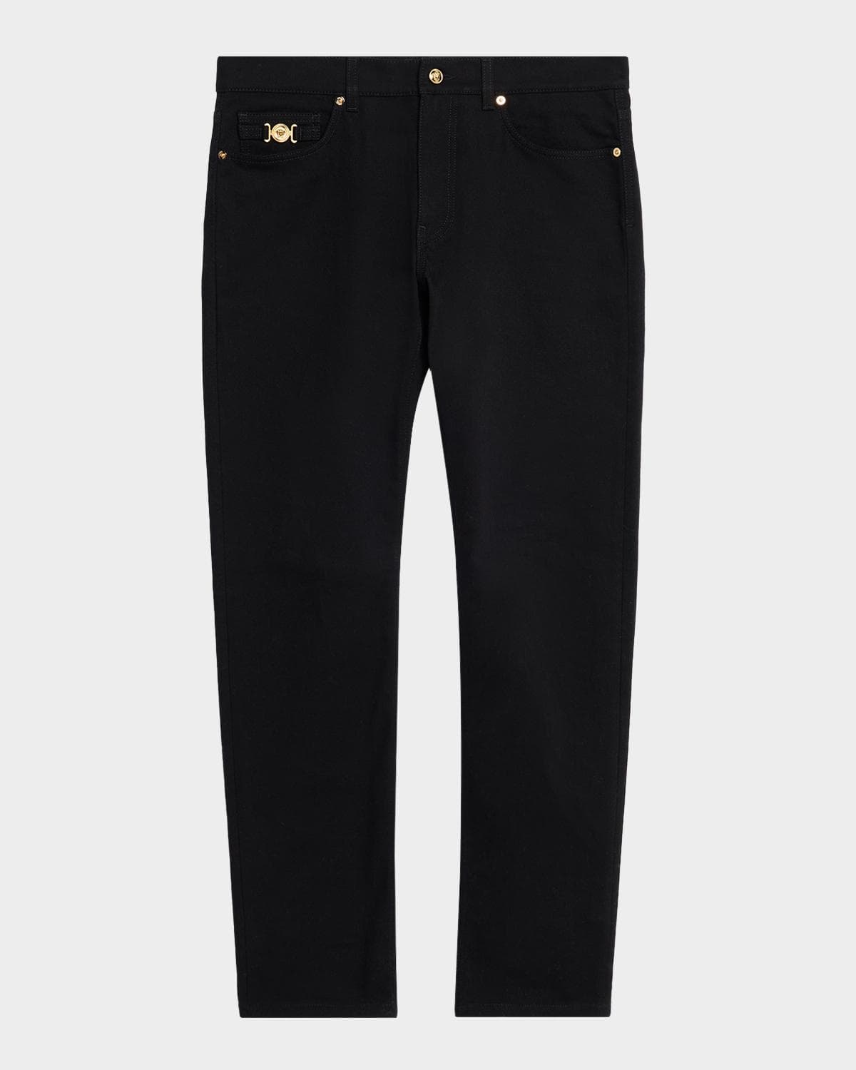 Versace Men's Slim-Fit Black Denim Jeans