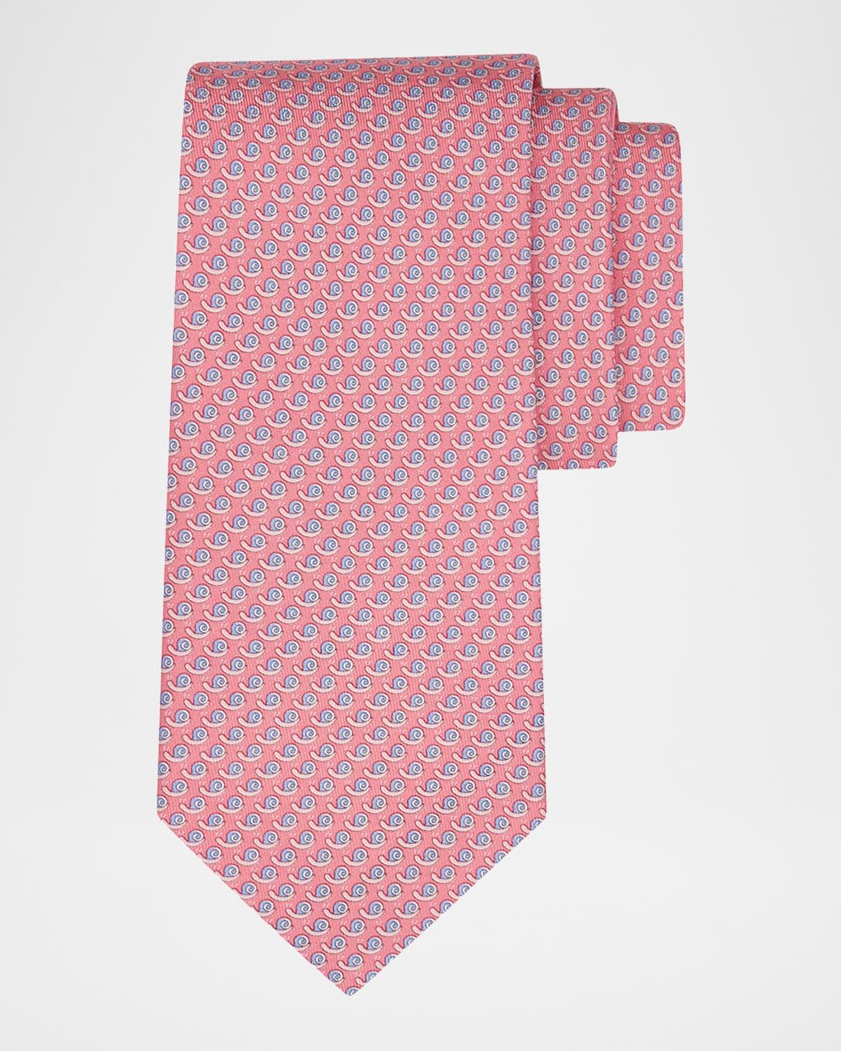 FERRAGAMO Men's Mini-Snail Silk Tie