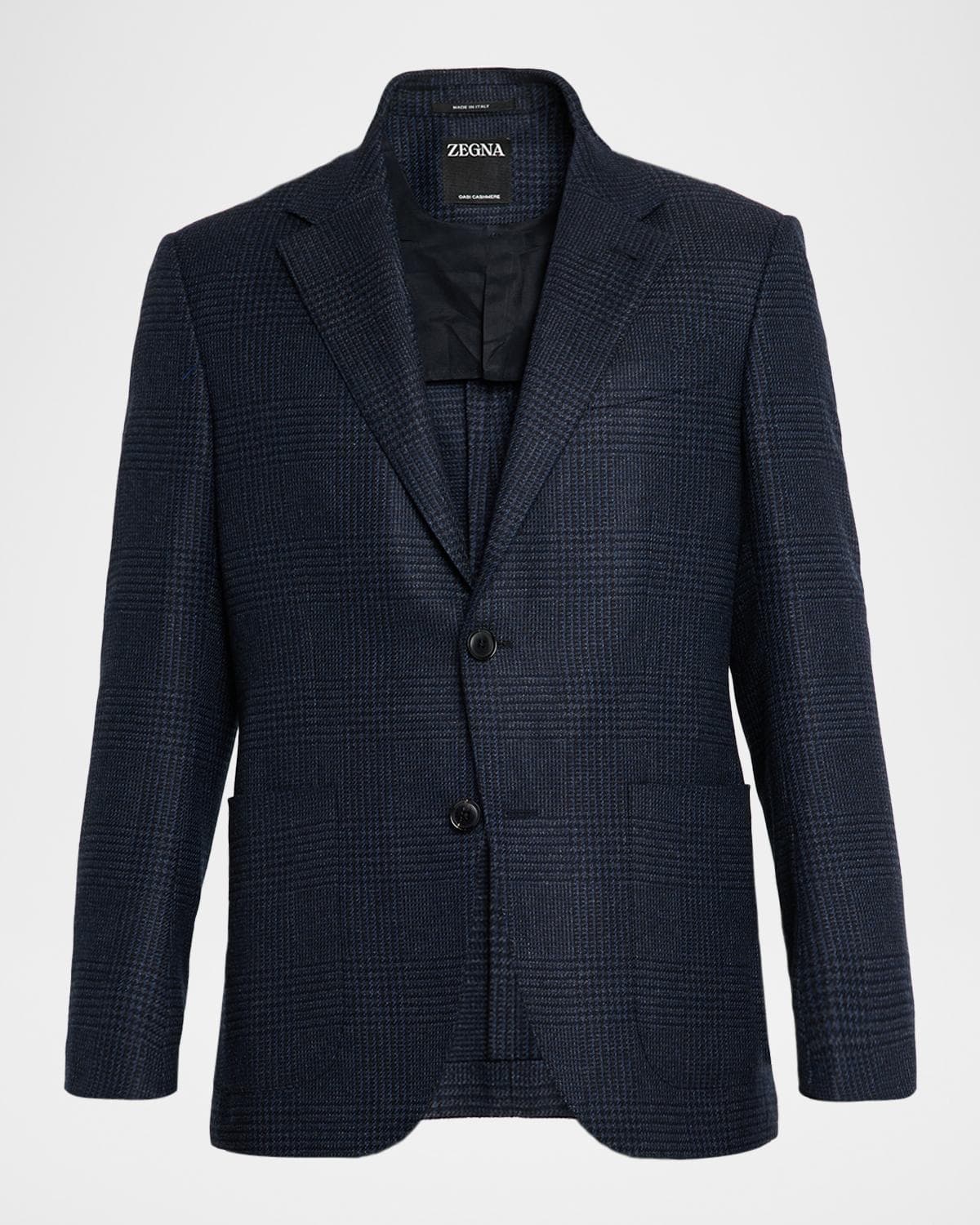ZEGNA Men's Oasi Cashmere Glen Plaid Two-Button Sport Coat · 58CM (7 1/4 US)
