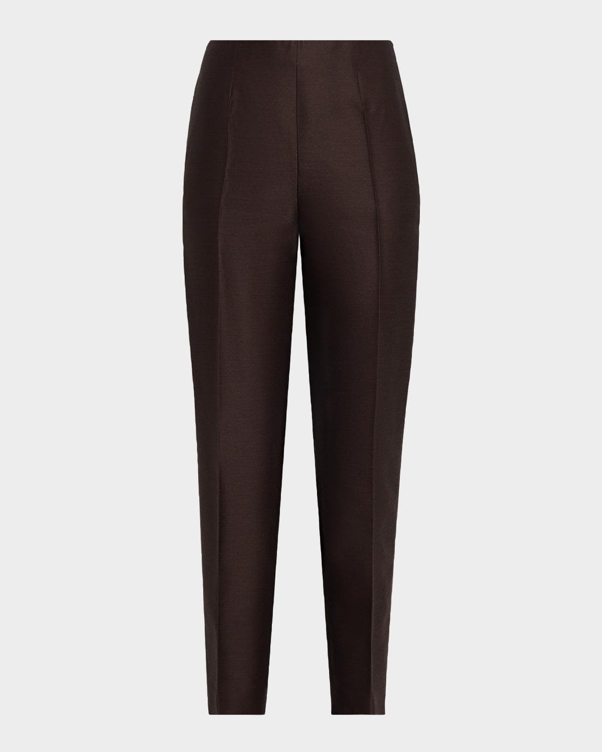 Alberta Ferretti Wool-Silk Straight-Leg Ankle Pants