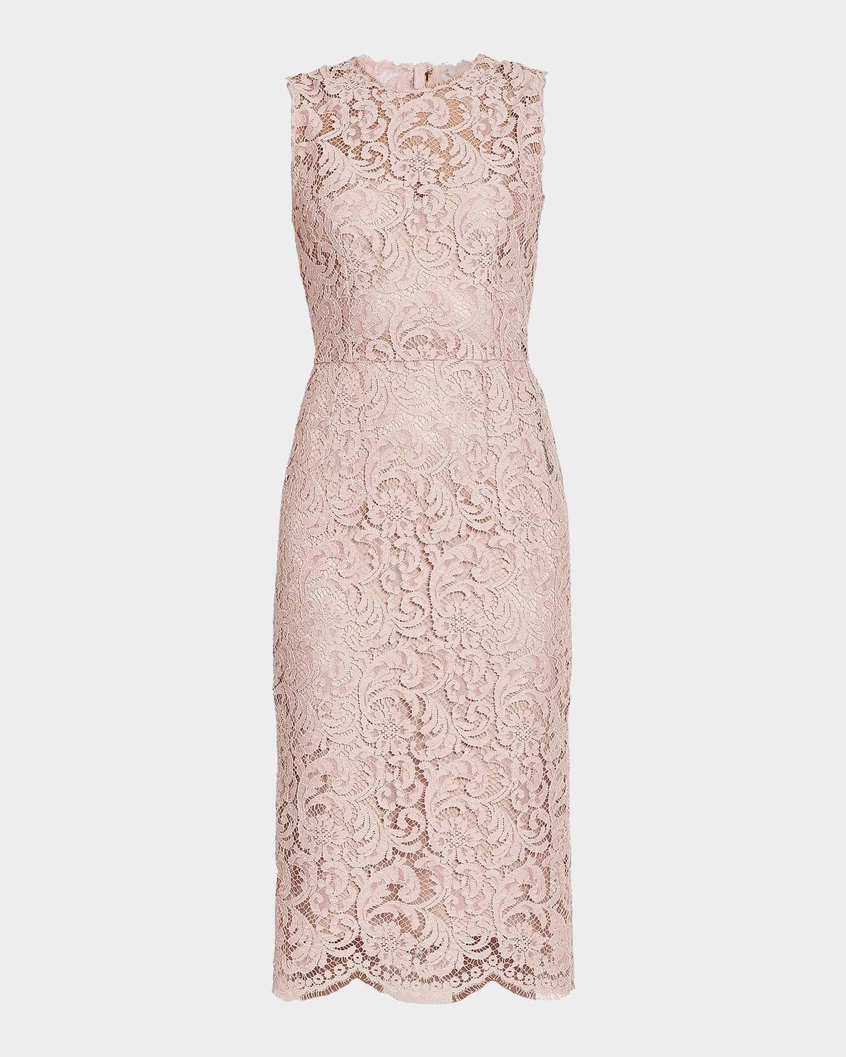 Dolce & Gabbana Lace Sheath Midi-Dress